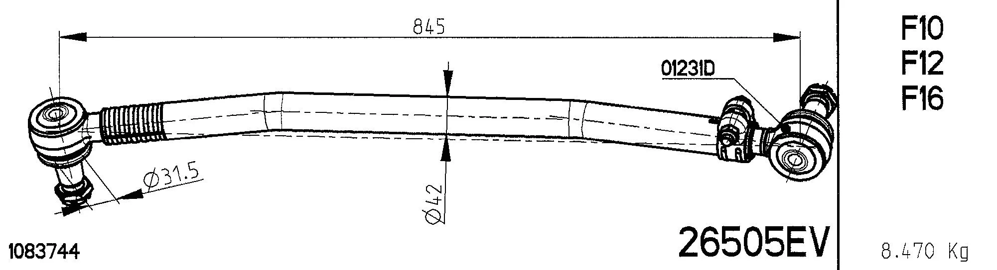 Centre Rod Assembly (26505EV)