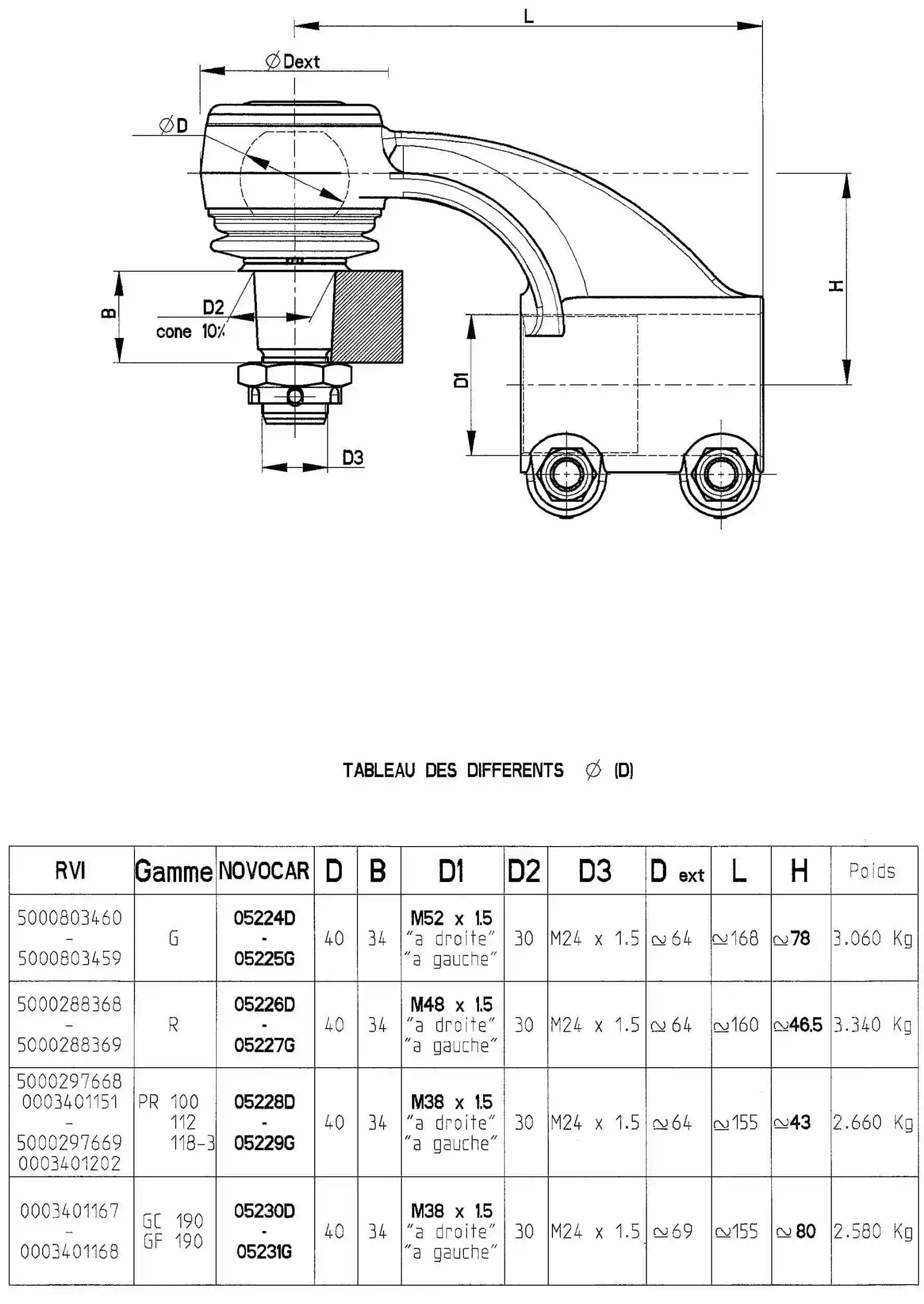 Angled Ball Joint, steering drag link (05229G)