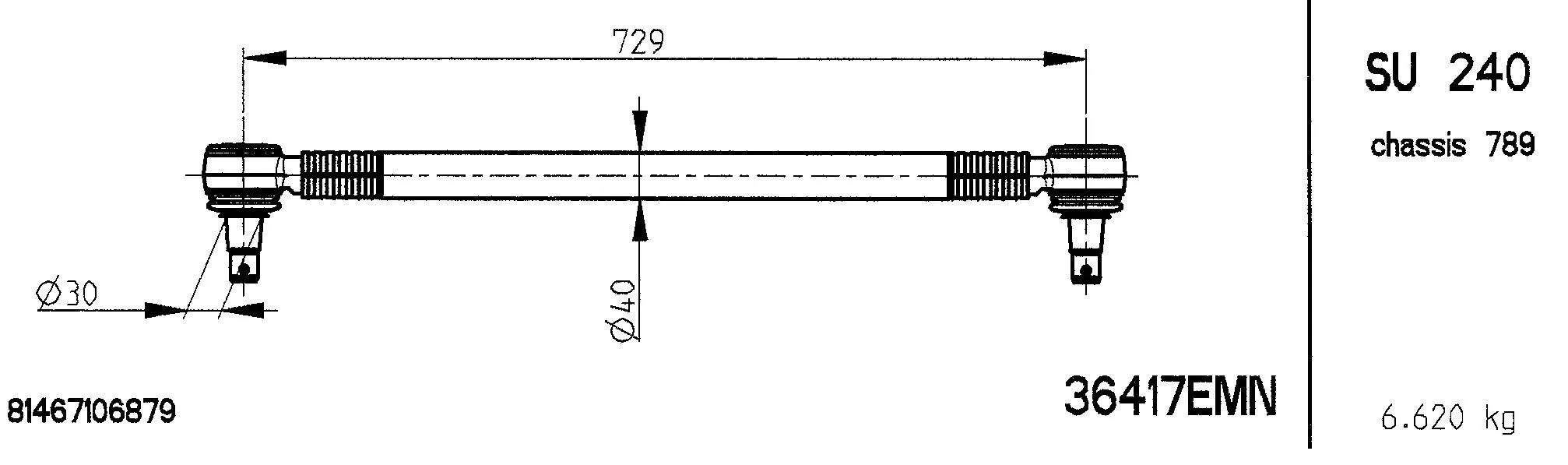 Guide Ring, stabiliser coupling rod (36417EMN)