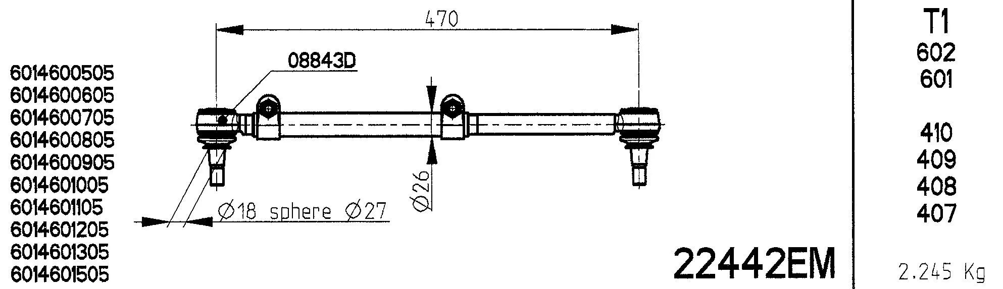 Centre Rod Assembly (22442EM)