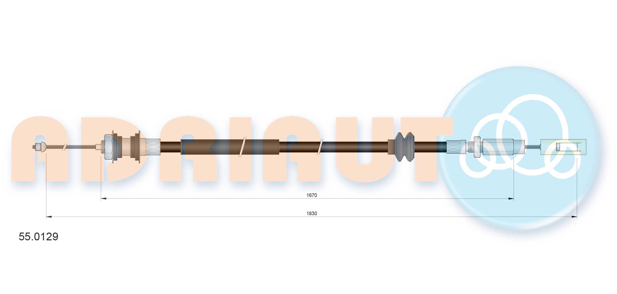 Cable Pull, clutch control (55.0129)