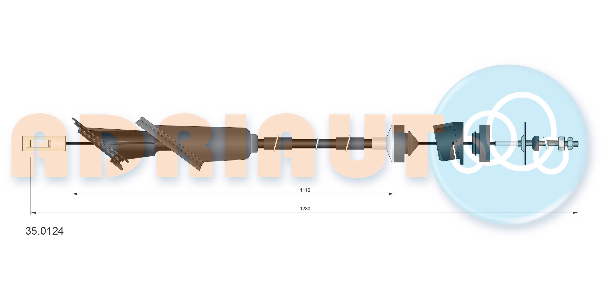 Cable Pull, clutch control (35.0124)