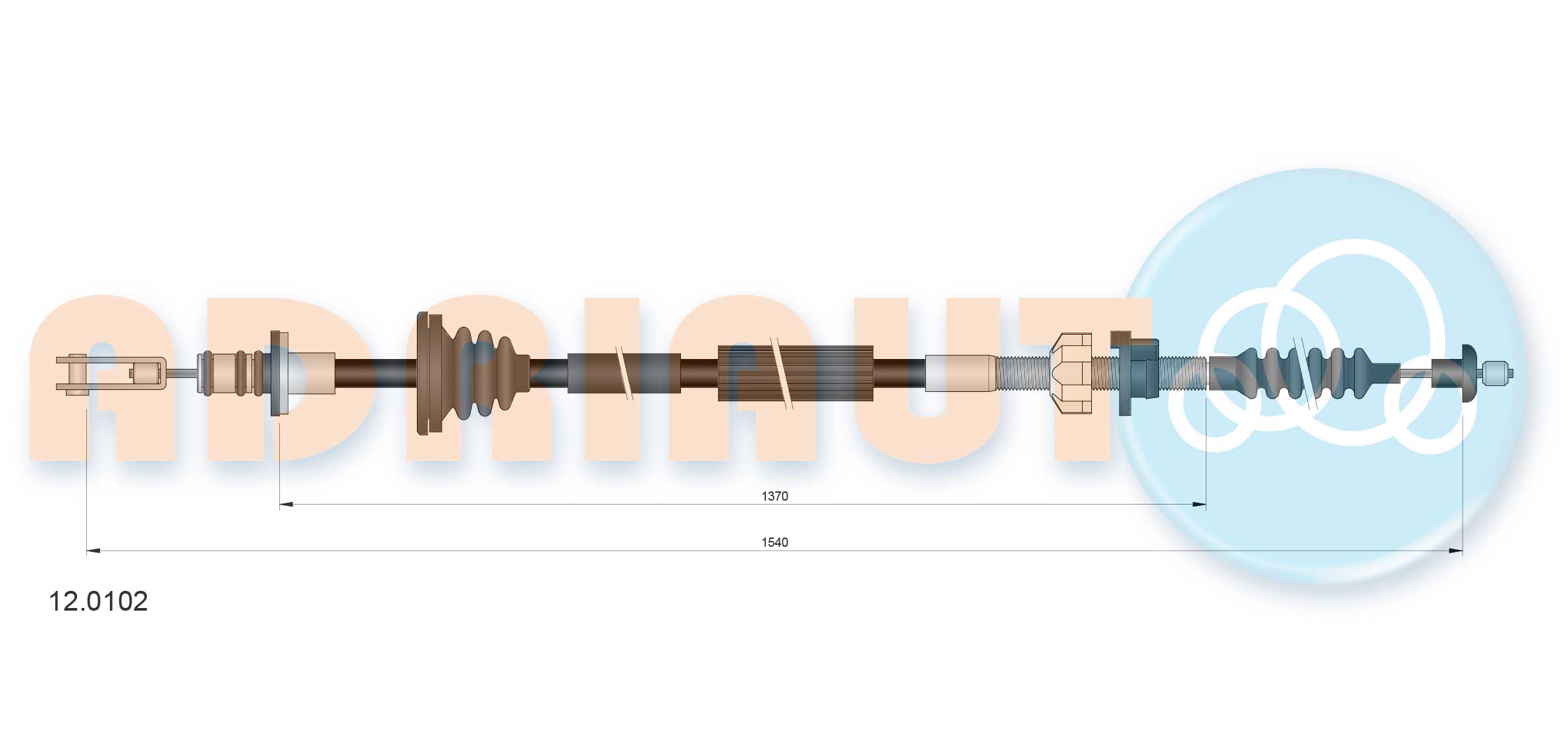Cable Pull, clutch control (12.0102)