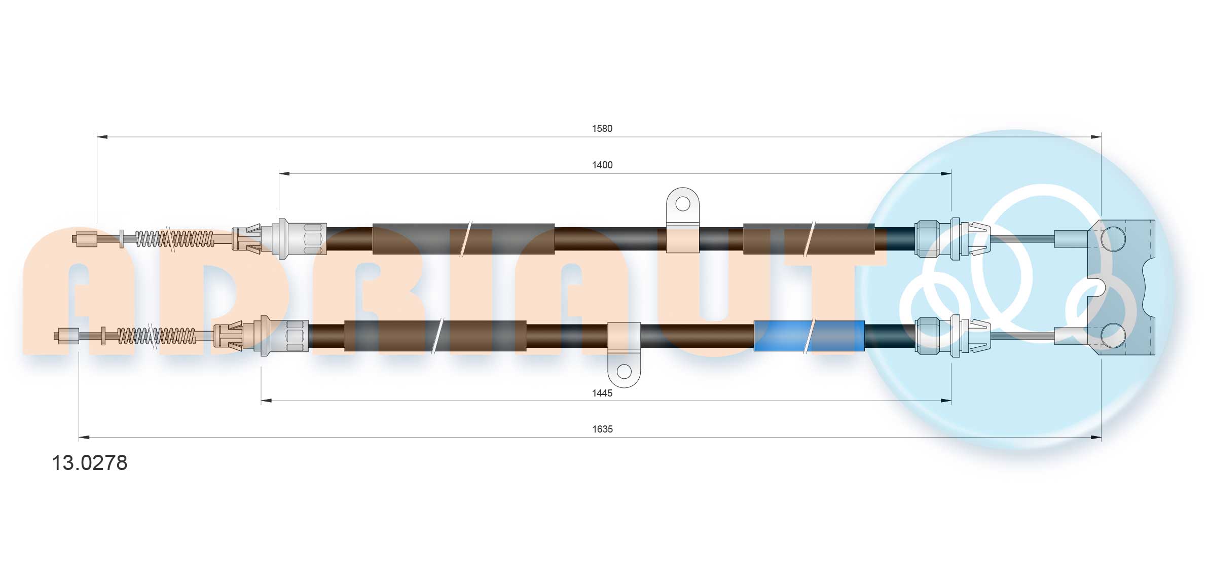 Cable Pull, parking brake (13.0278)