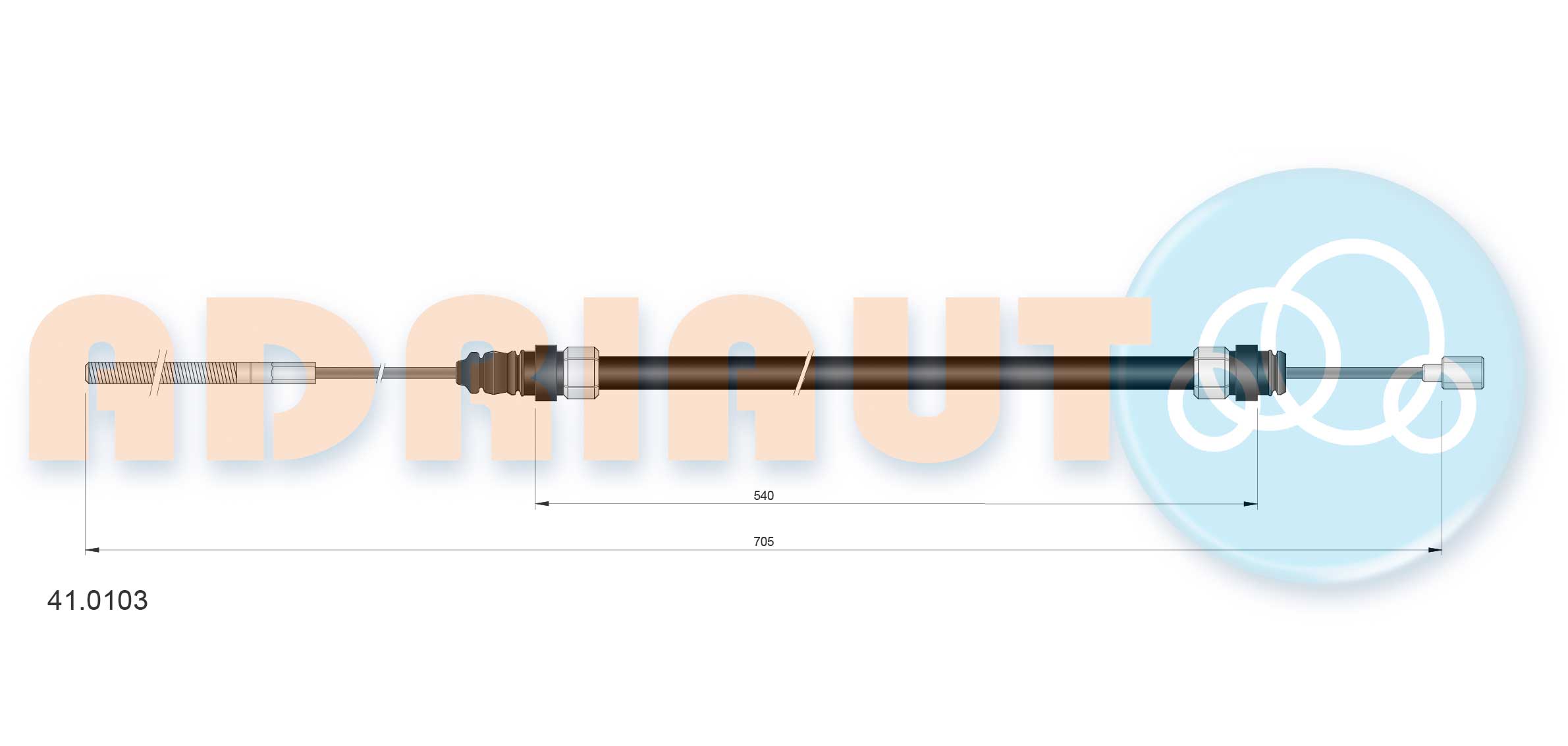 Cable Pull, clutch control (41.0103)