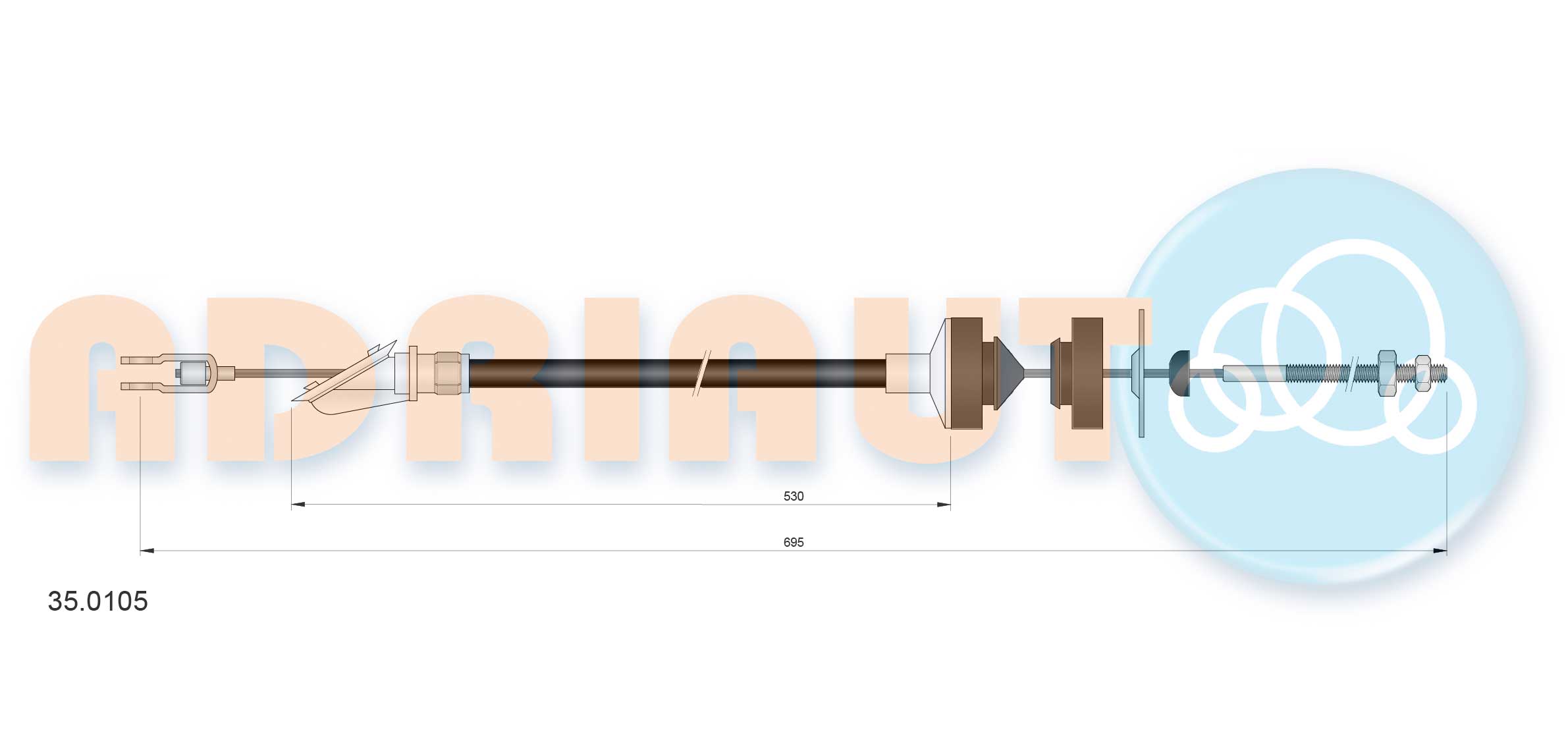 Cable Pull, clutch control (35.0105)