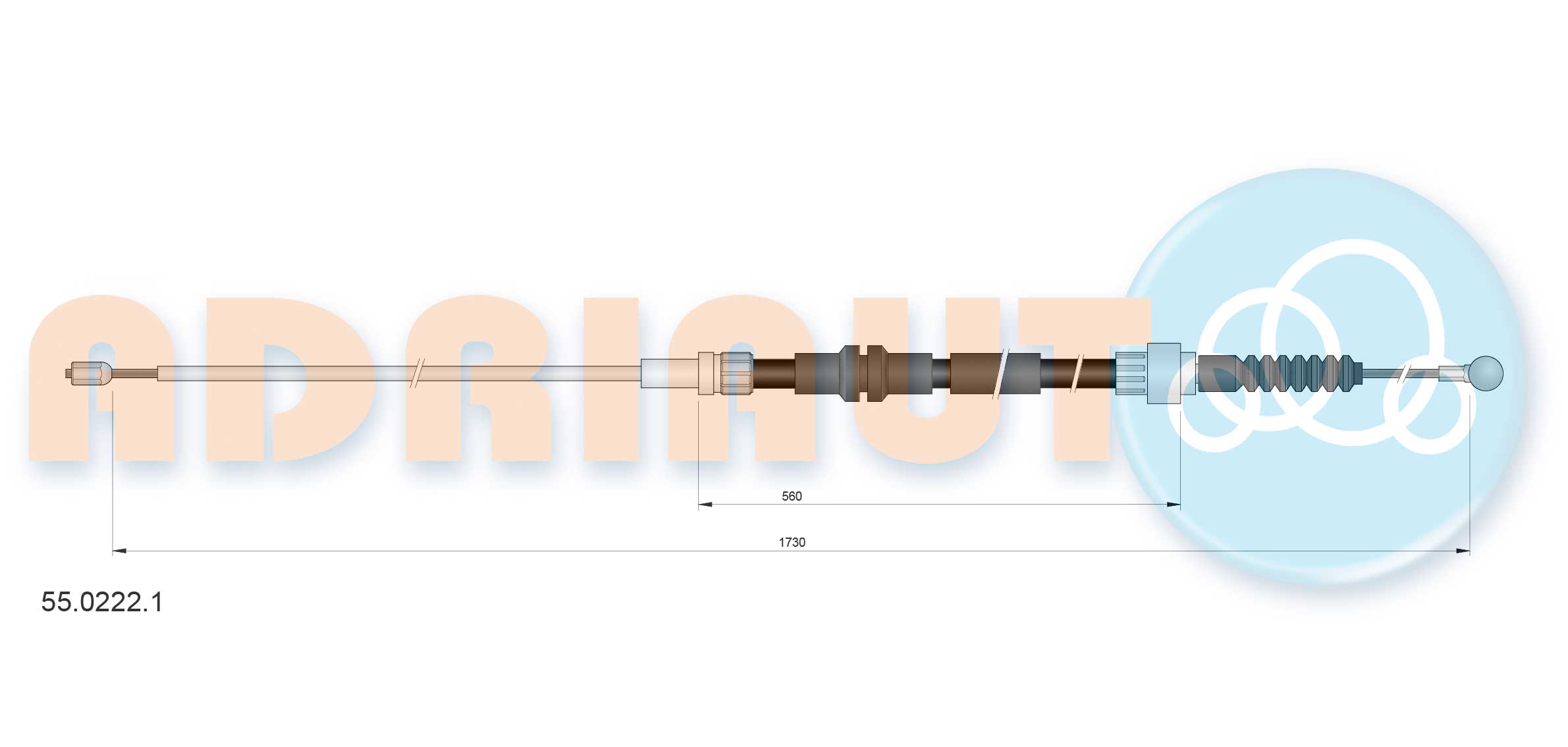 Cable Pull, parking brake (55.0222.1)