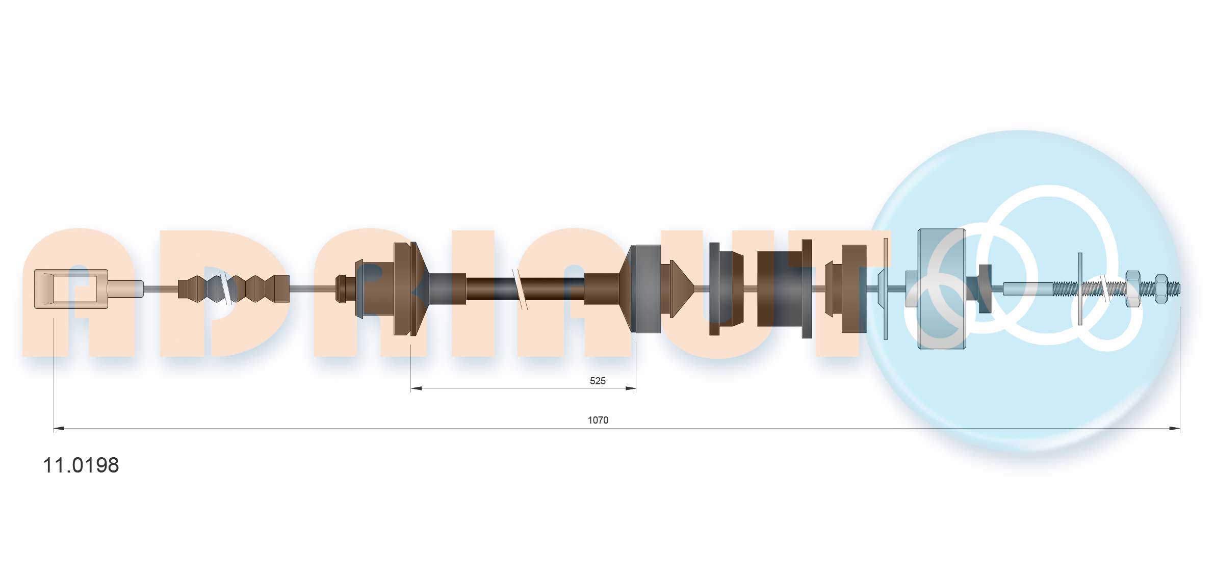 Cable Pull, clutch control (11.0198)