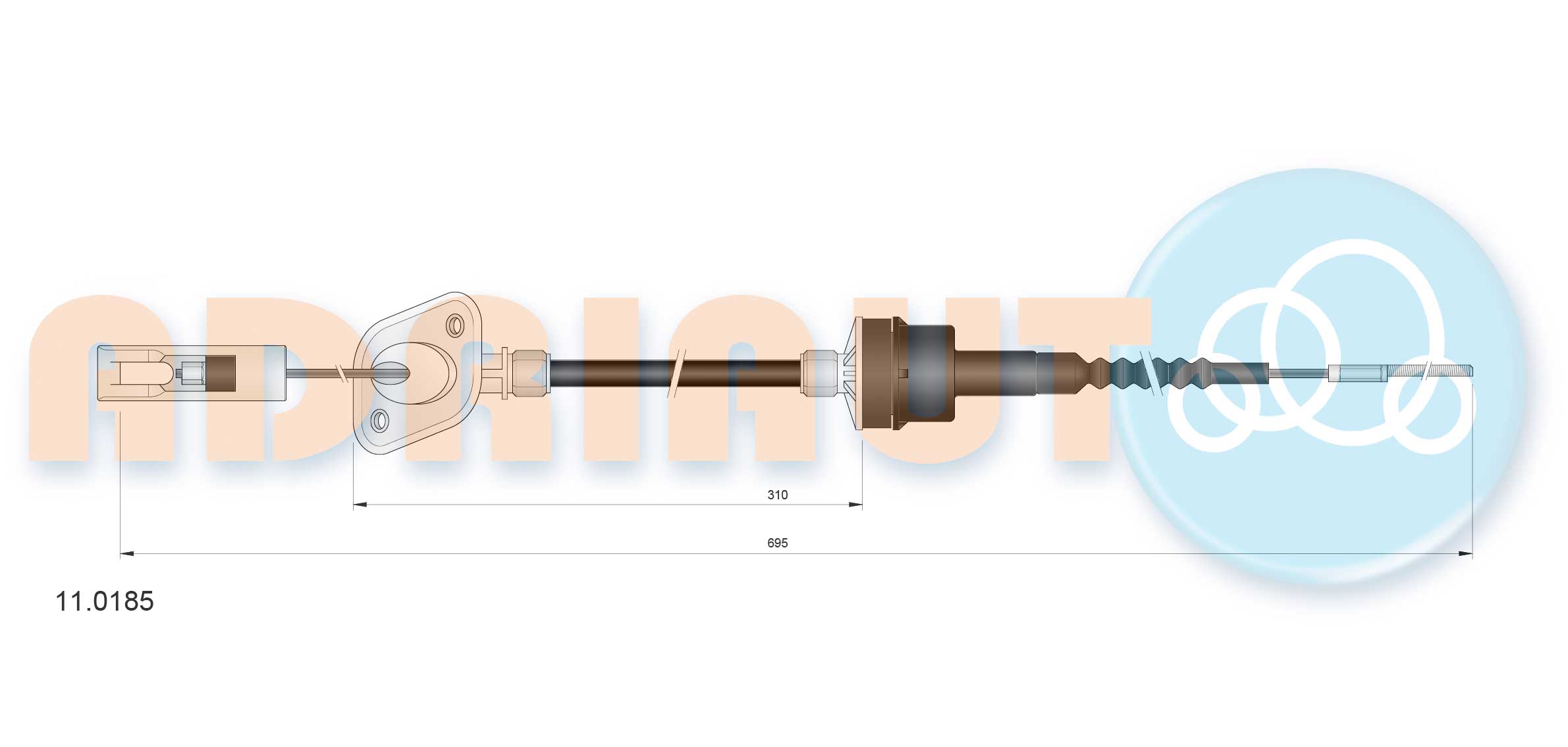 Cable Pull, clutch control (11.0185)