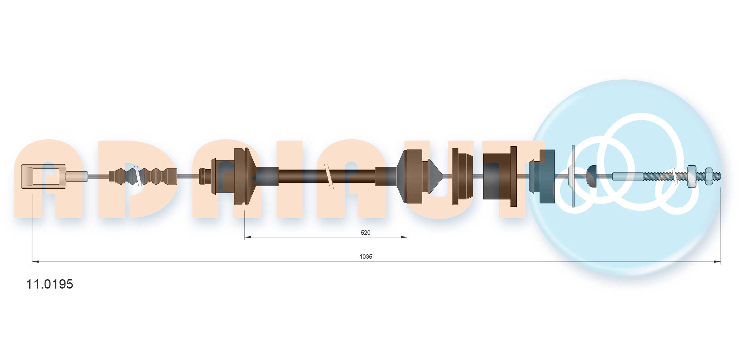 Cable Pull, clutch control (11.0195)