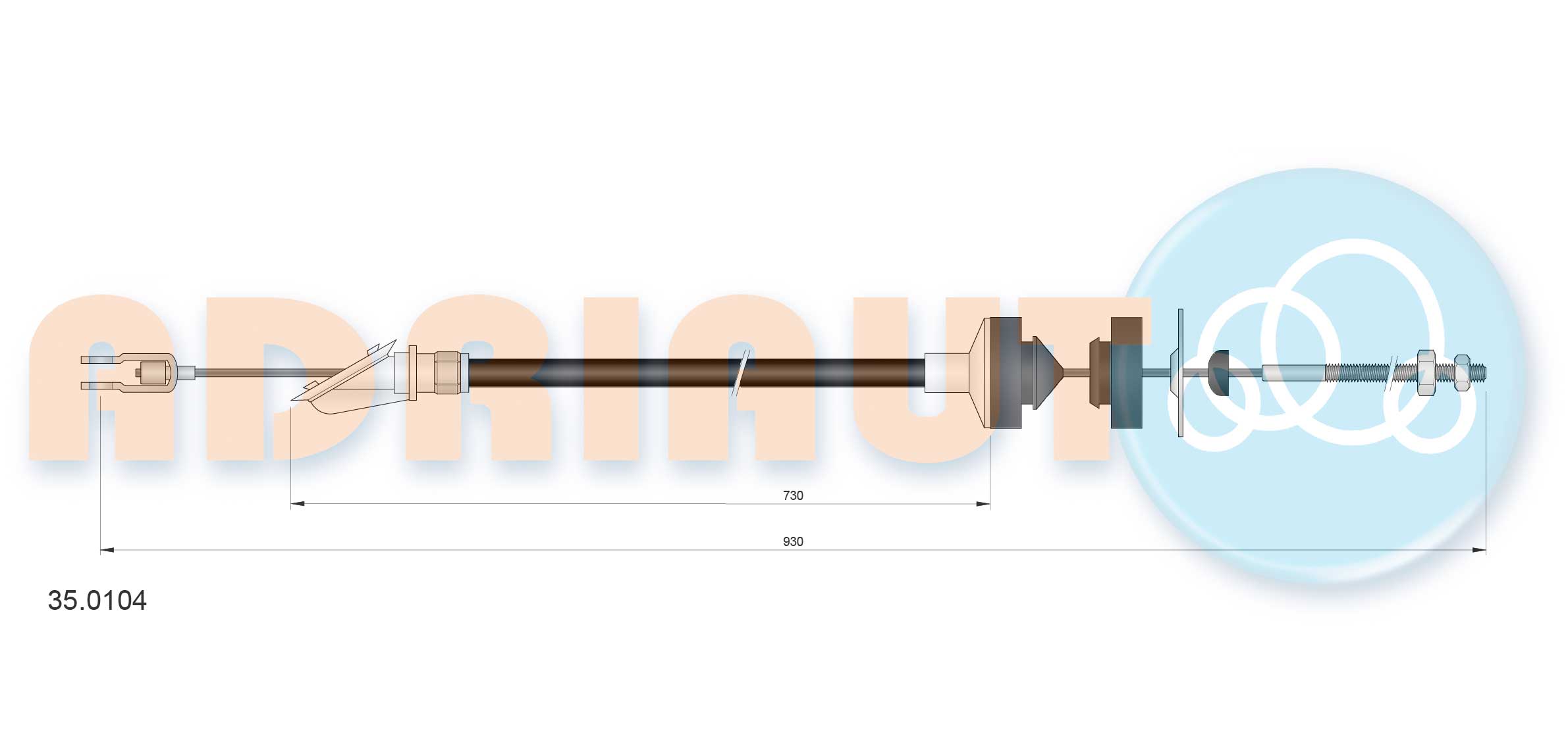 Cable Pull, clutch control (35.0104)