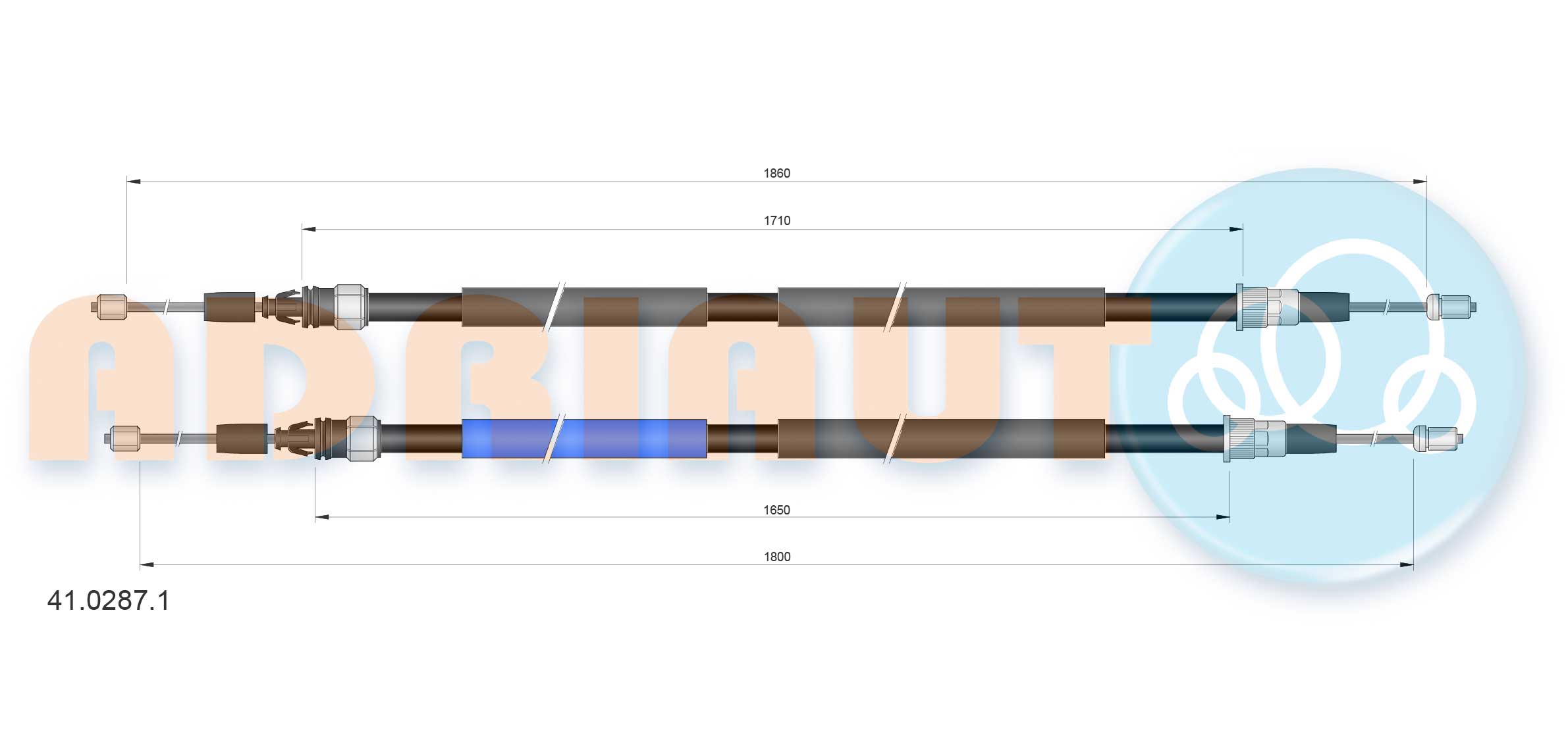 Cable Pull, parking brake (41.0287.1)