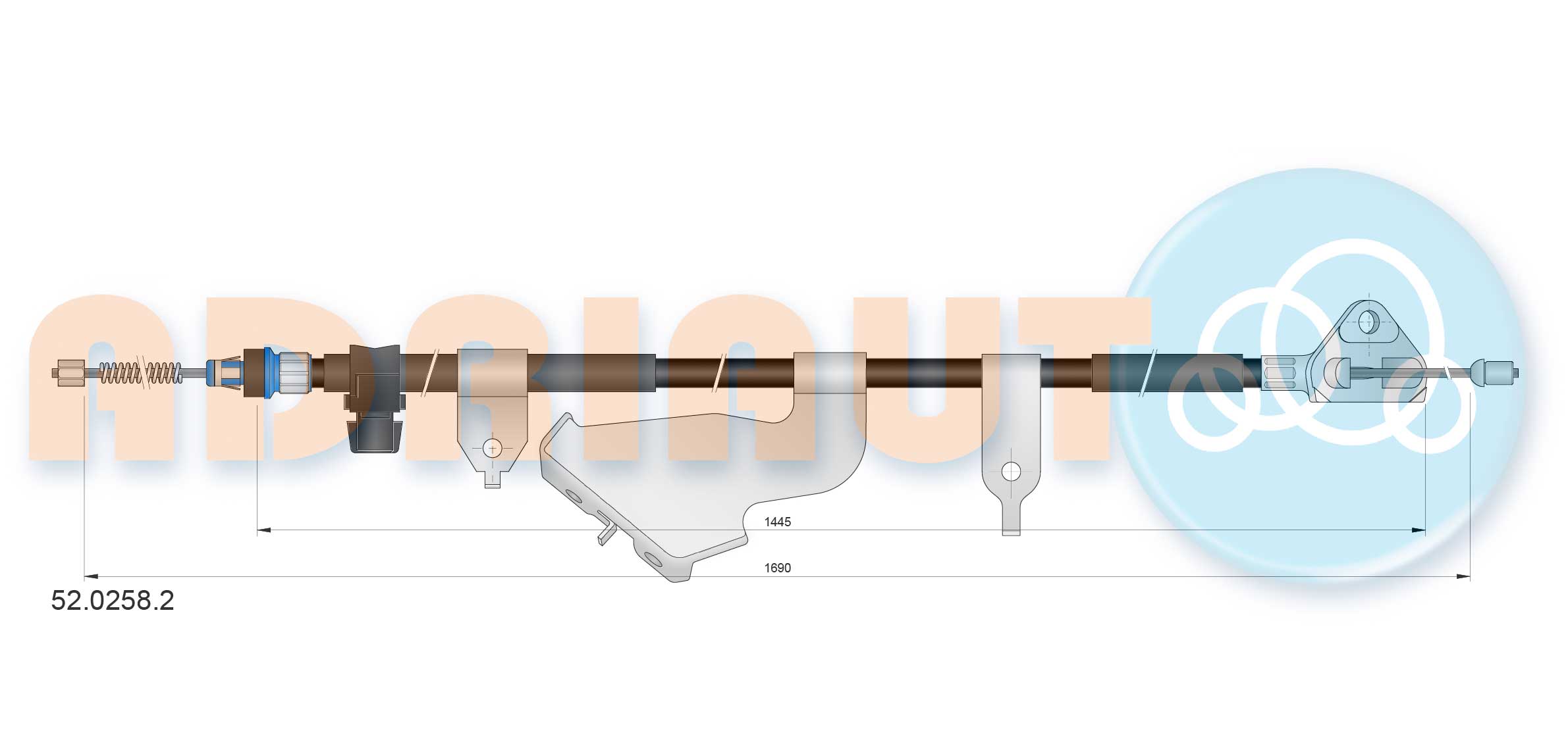 Cable Pull, parking brake (52.0258.2)