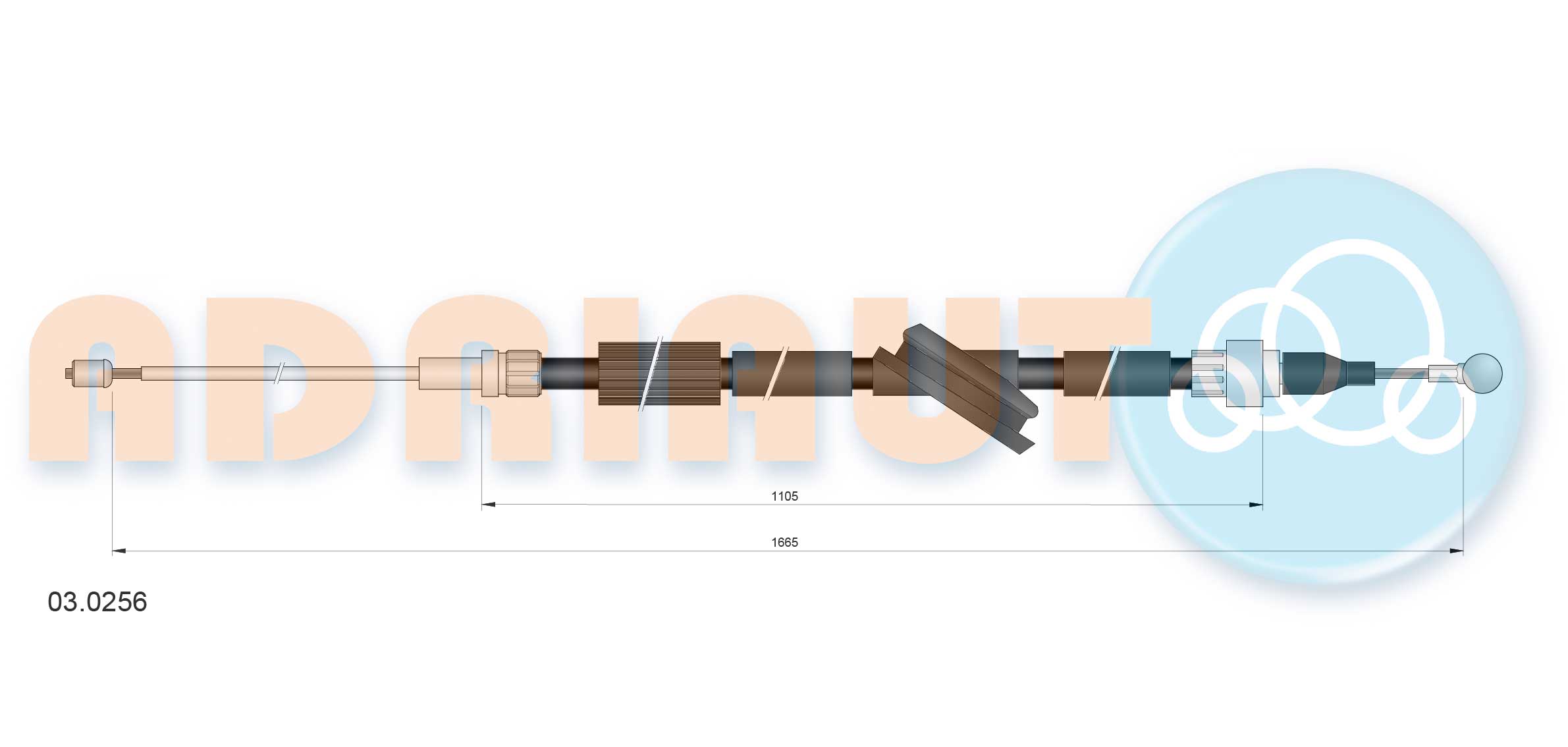 Cable Pull, parking brake (03.0256)