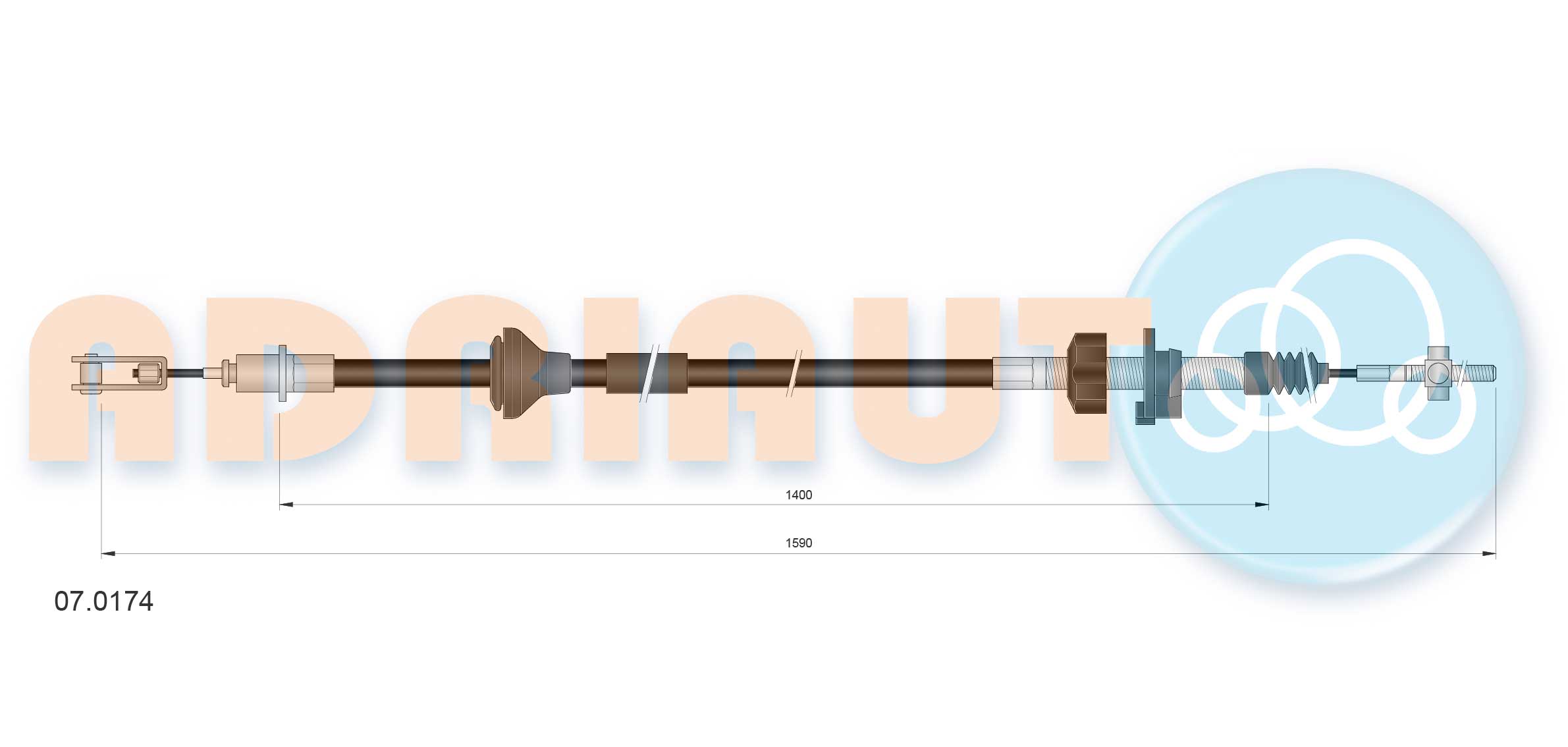 Cable Pull, clutch control (07.0174)
