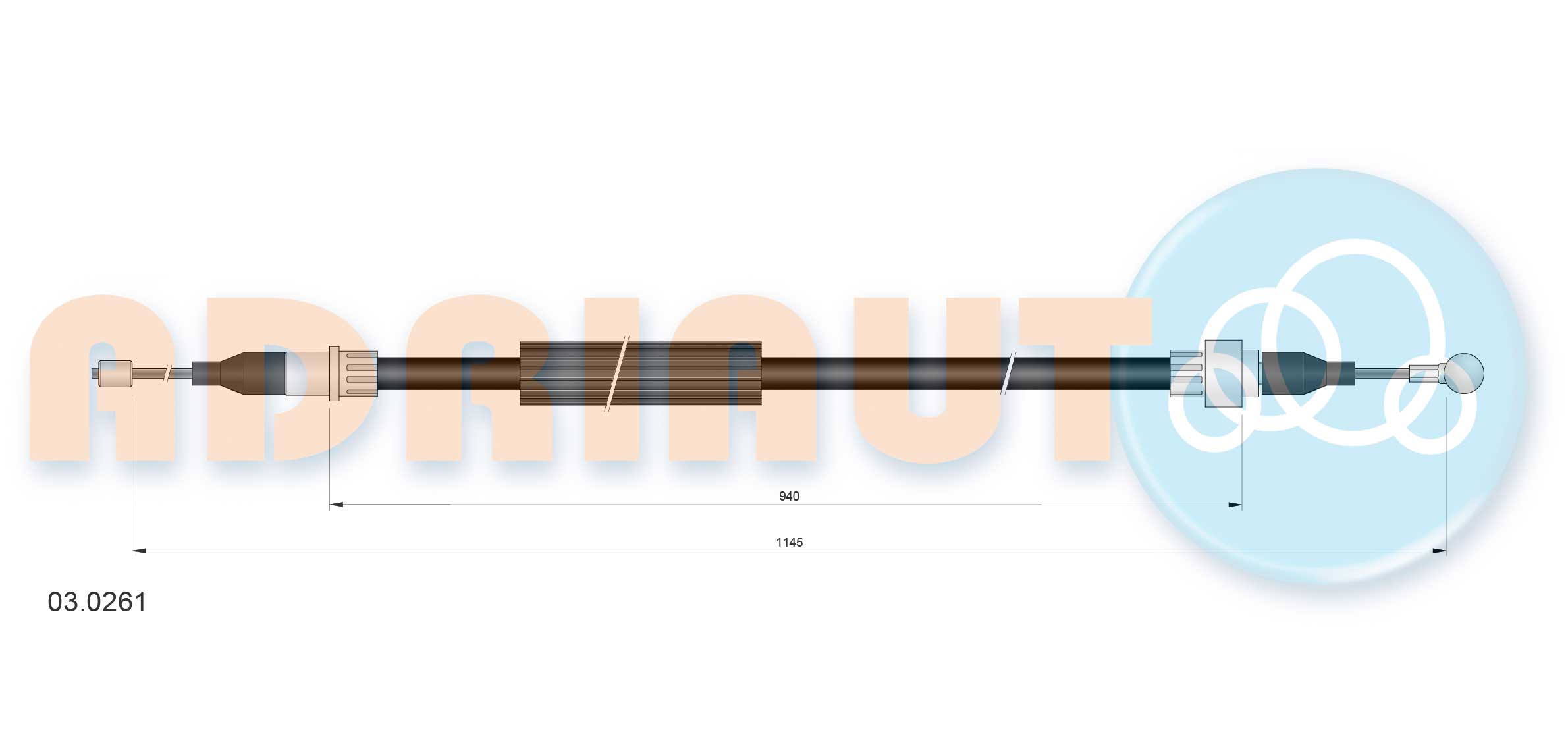 Cable Pull, parking brake (03.0261)