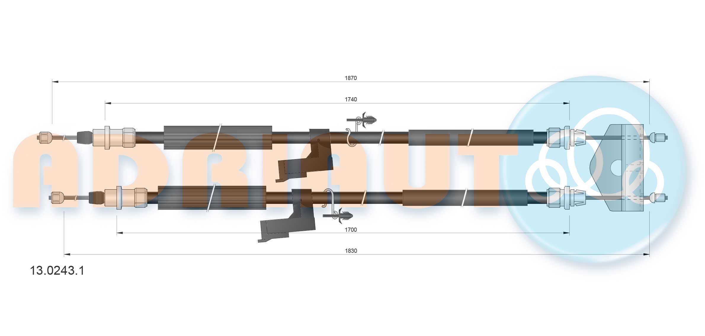Cable Pull, parking brake (13.0243.1)