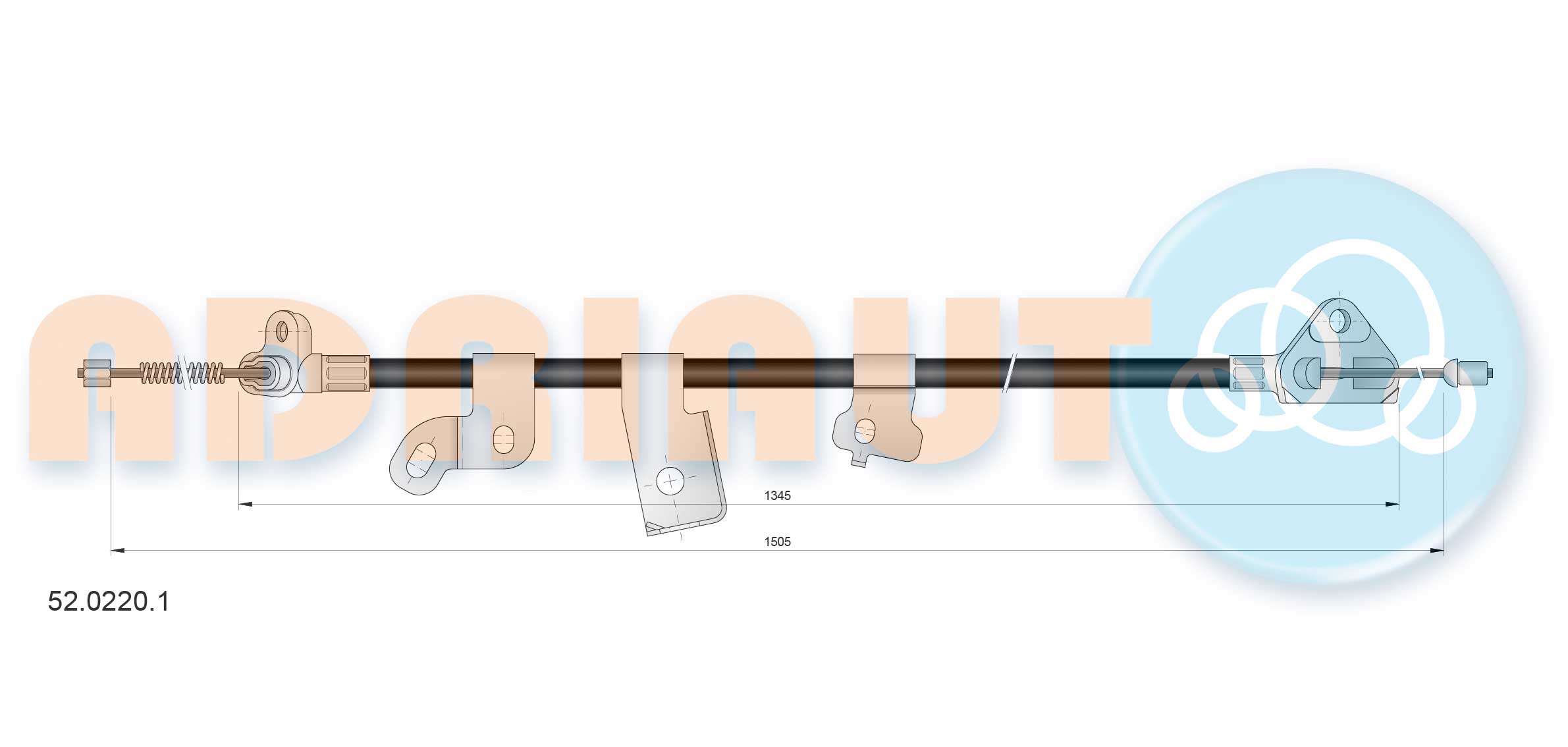 Cable Pull, parking brake (52.0220.1)