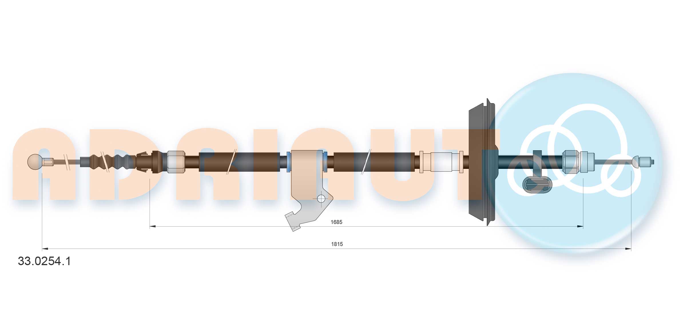 Cable Pull, parking brake (33.0254.1)