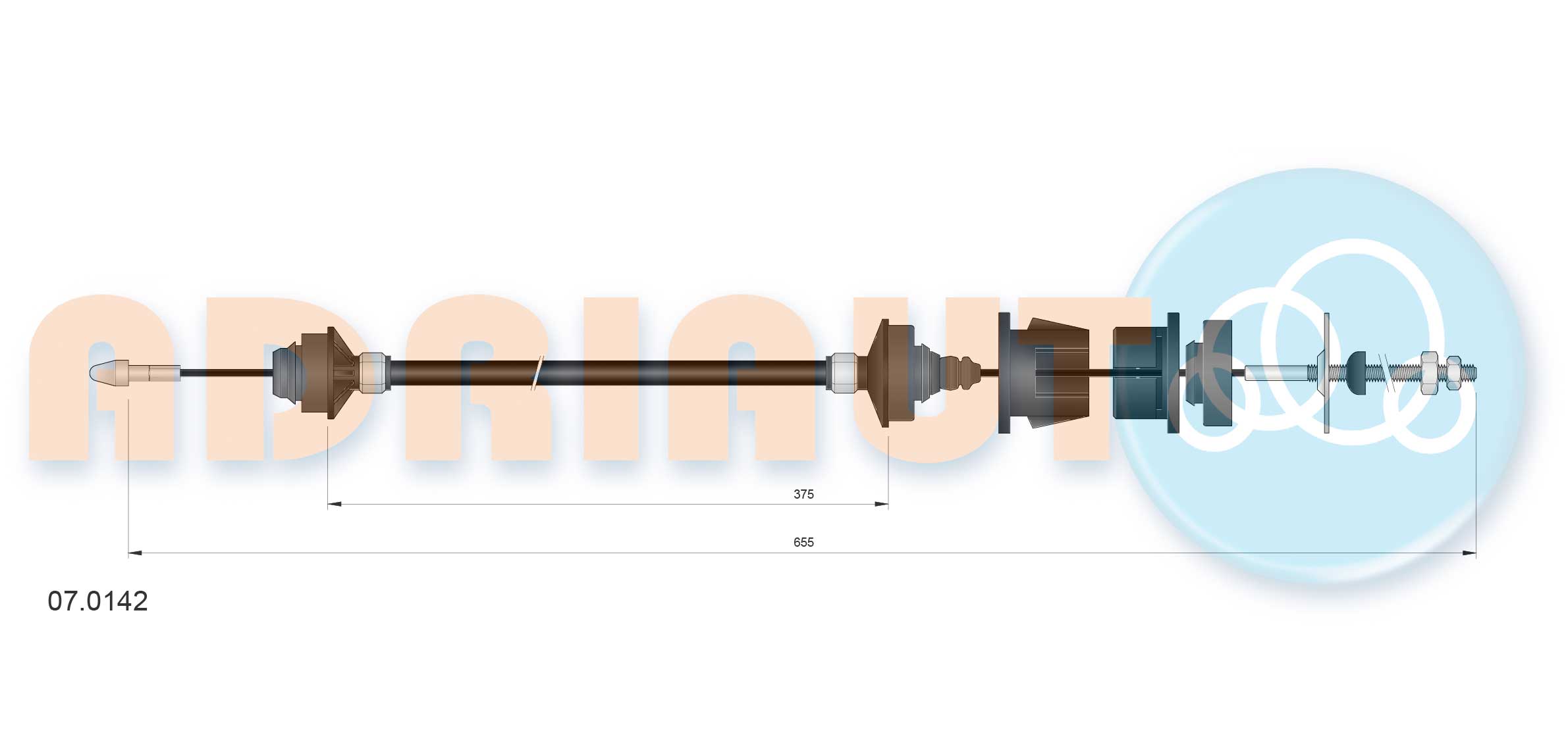 Cable Pull, clutch control (07.0142)