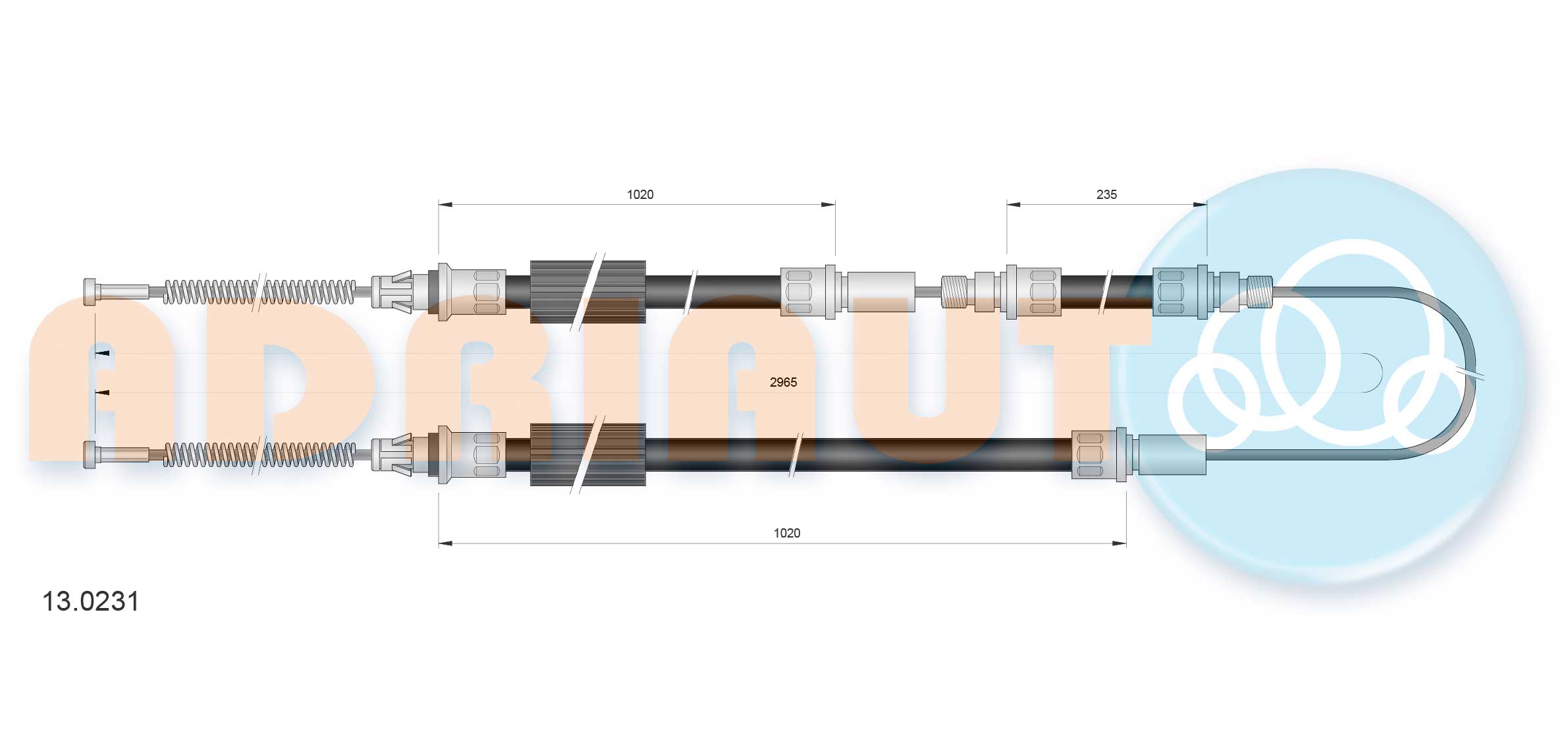 Cable Pull, parking brake (13.0231)