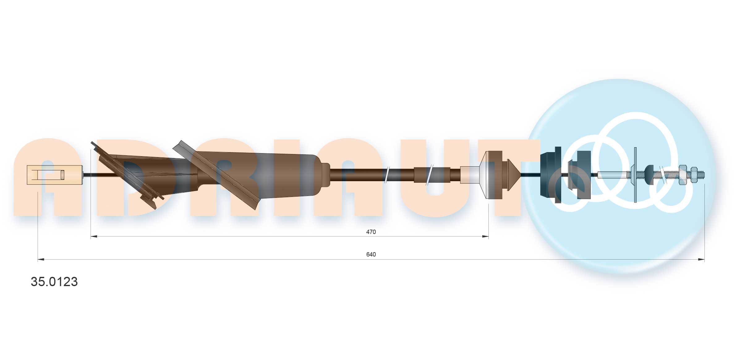 Cable Pull, clutch control (35.0123)