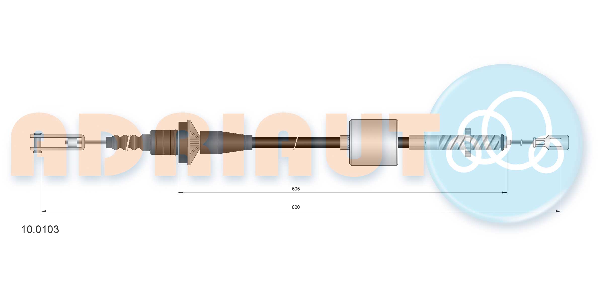 Cable Pull, clutch control (10.0103)