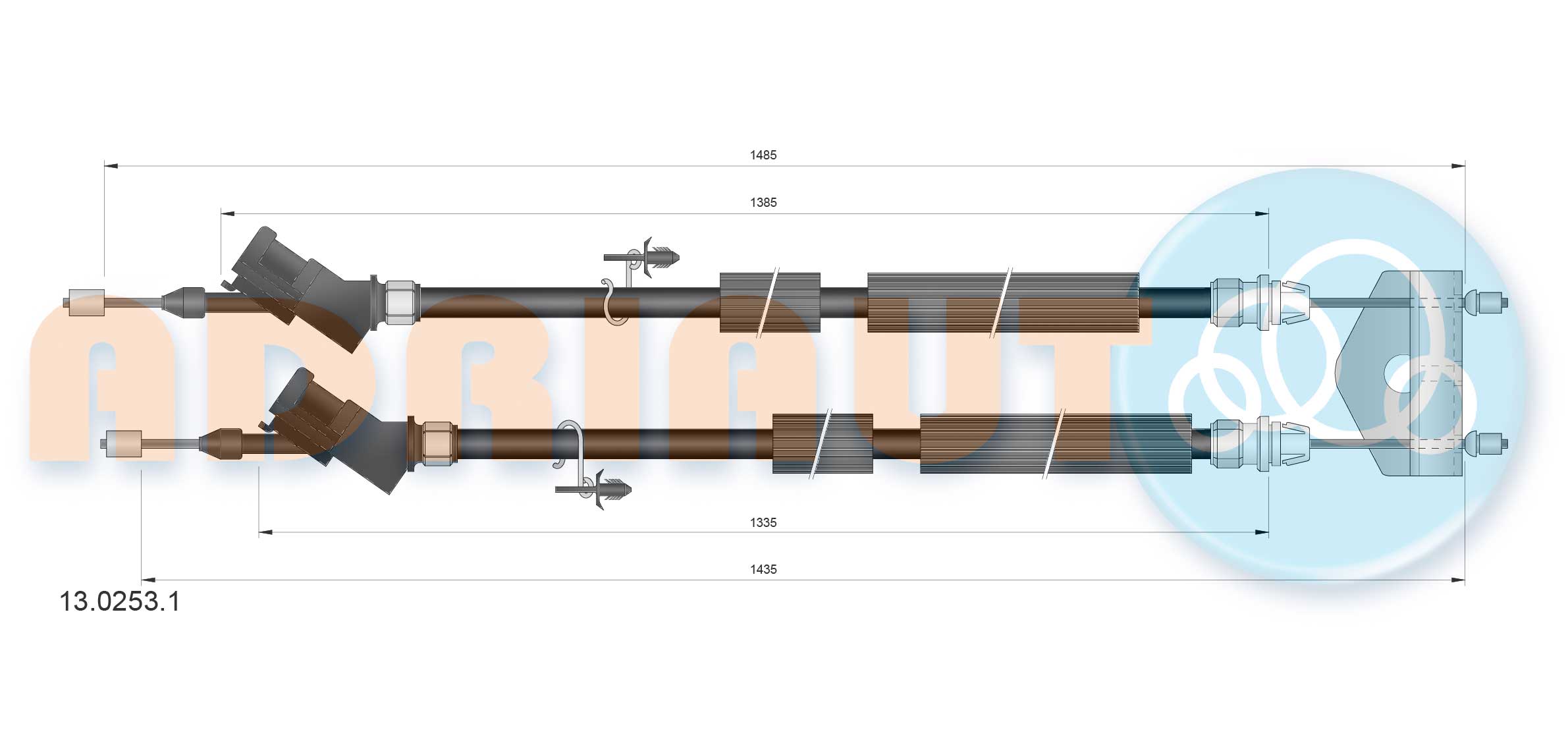 Cable Pull, parking brake (13.0253.1)