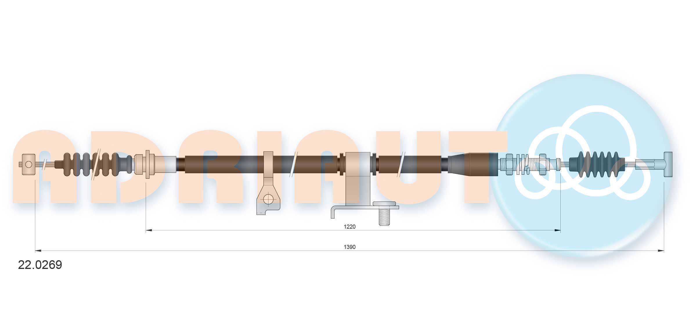 Cable Pull, parking brake (22.0269)
