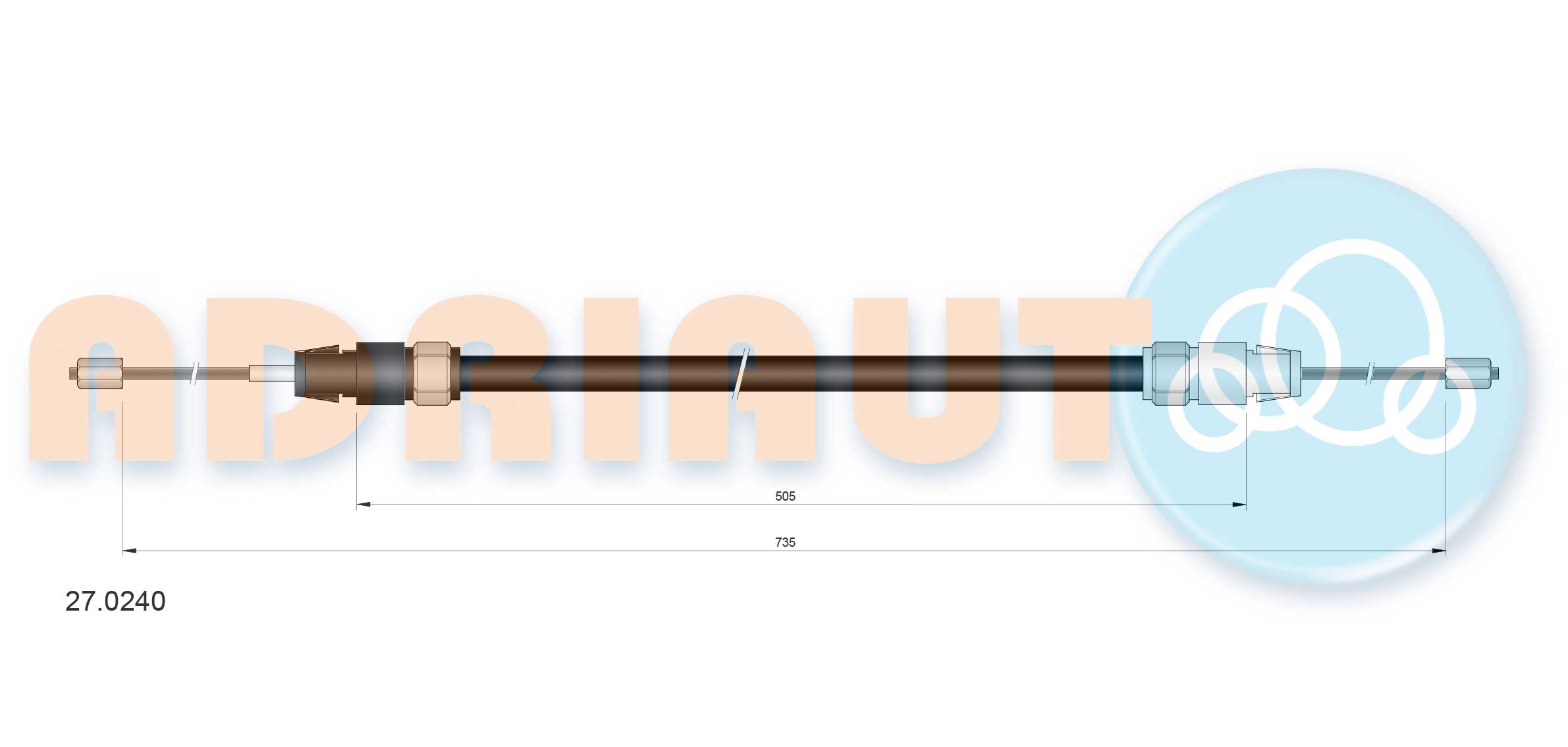 Cable Pull, parking brake (27.0240)
