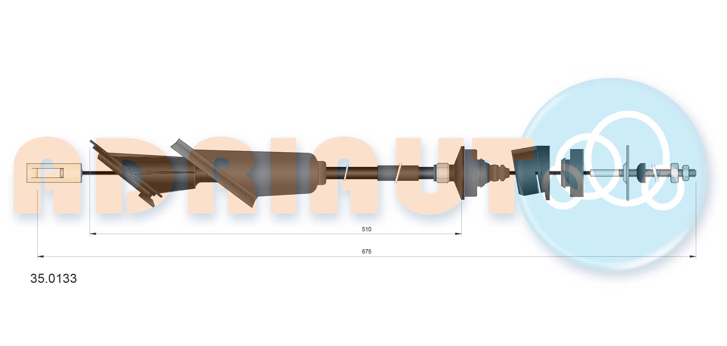 Cable Pull, clutch control (35.0133)