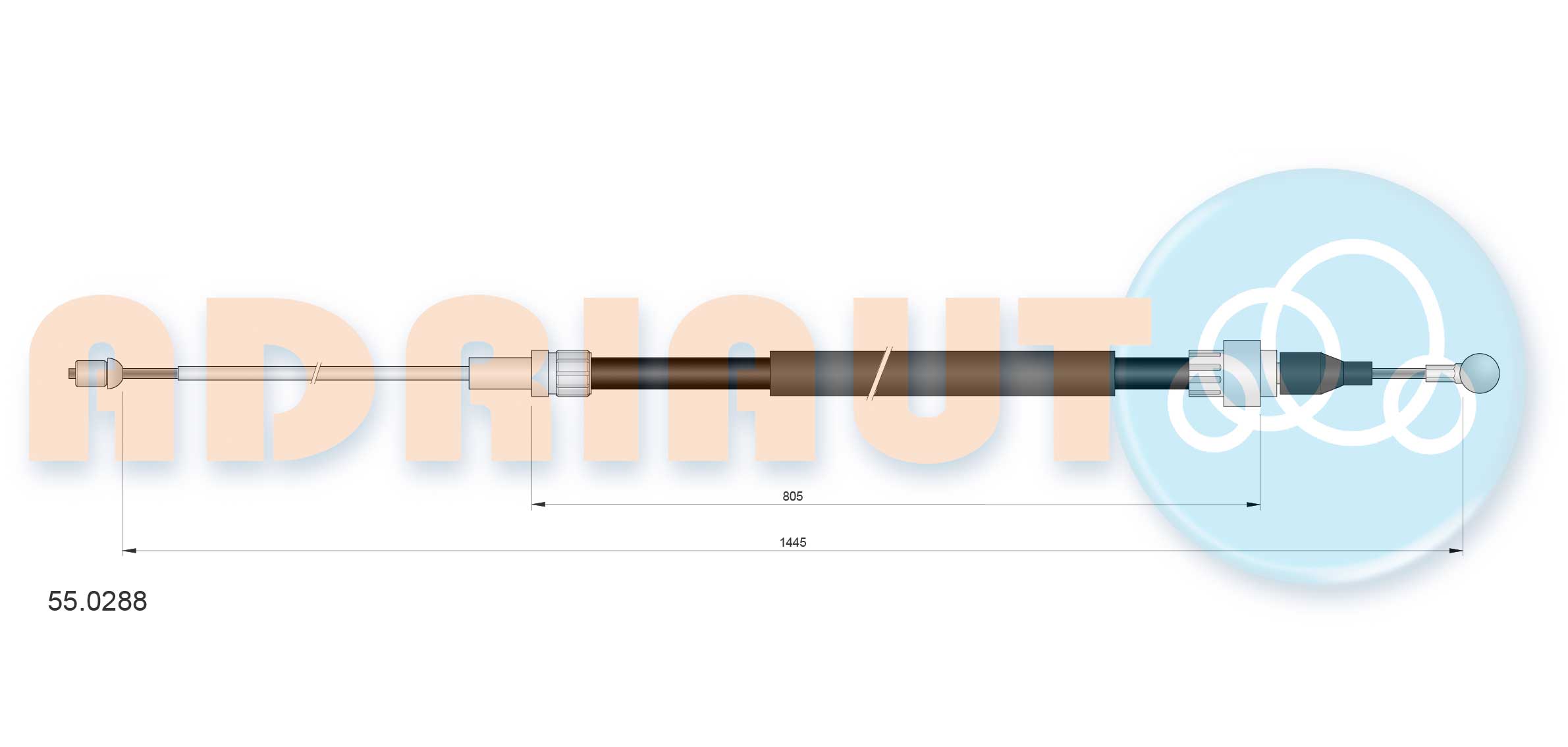 Cable Pull, parking brake (55.0288)