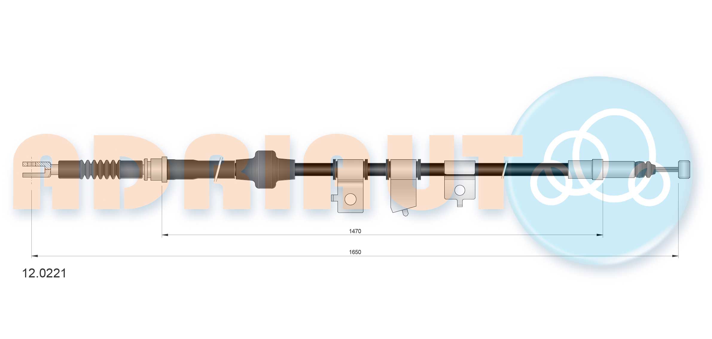Cable Pull, parking brake (12.0221)