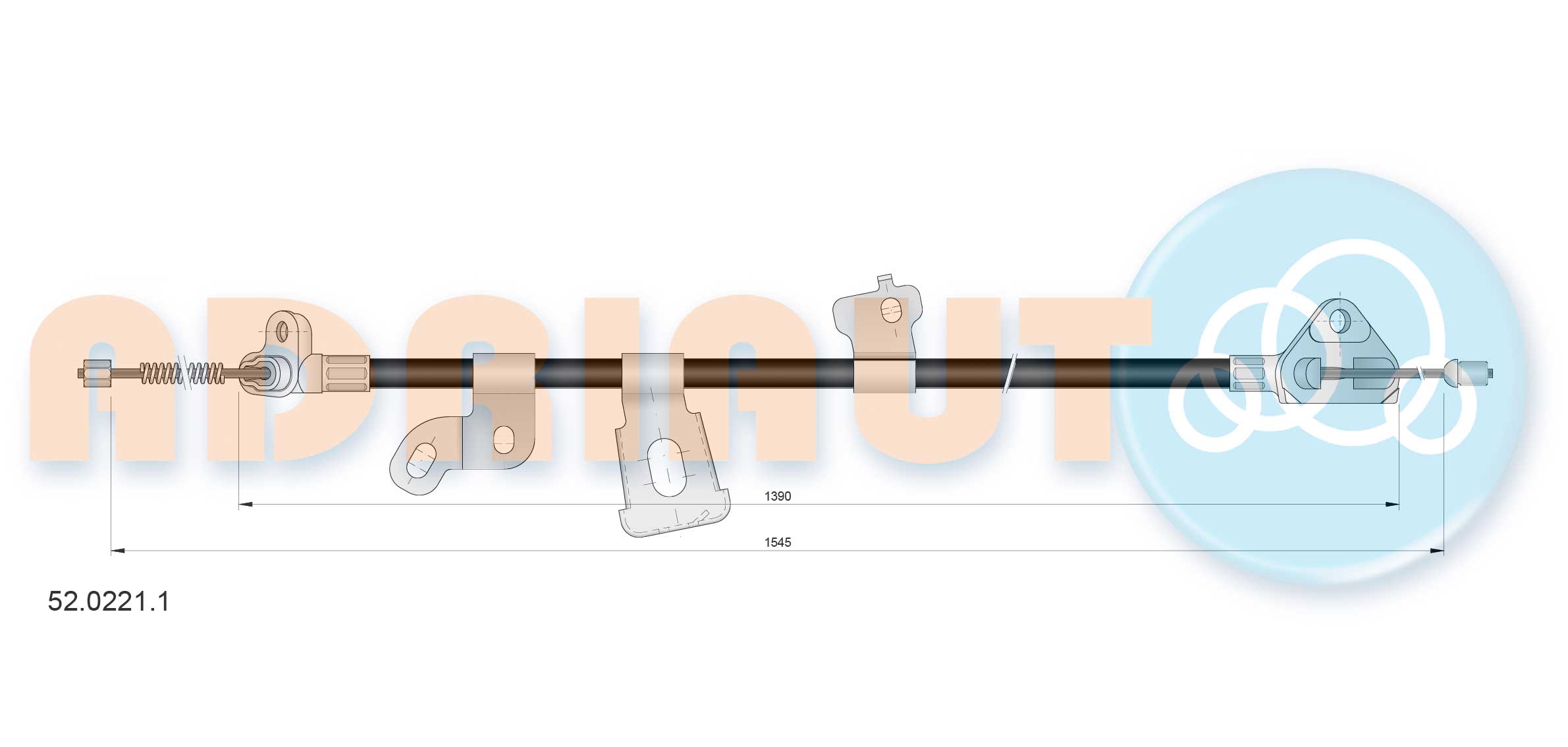 Cable Pull, parking brake (52.0221.1)