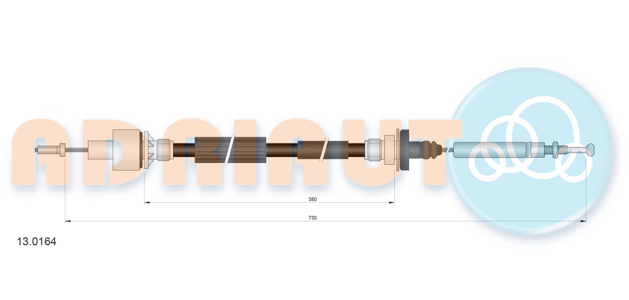 Cable Pull, clutch control (13.0164)