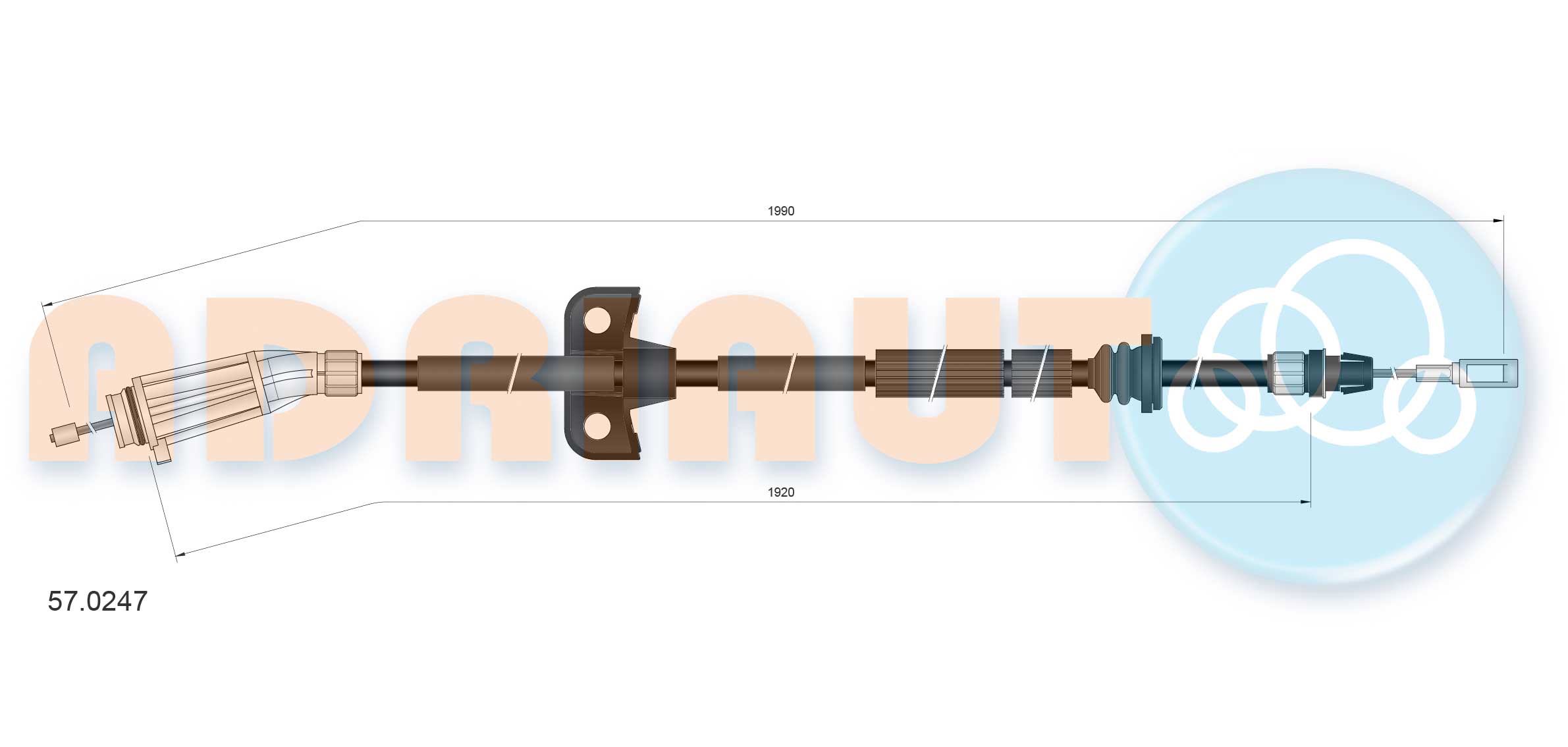 Cable Pull, parking brake (57.0247)