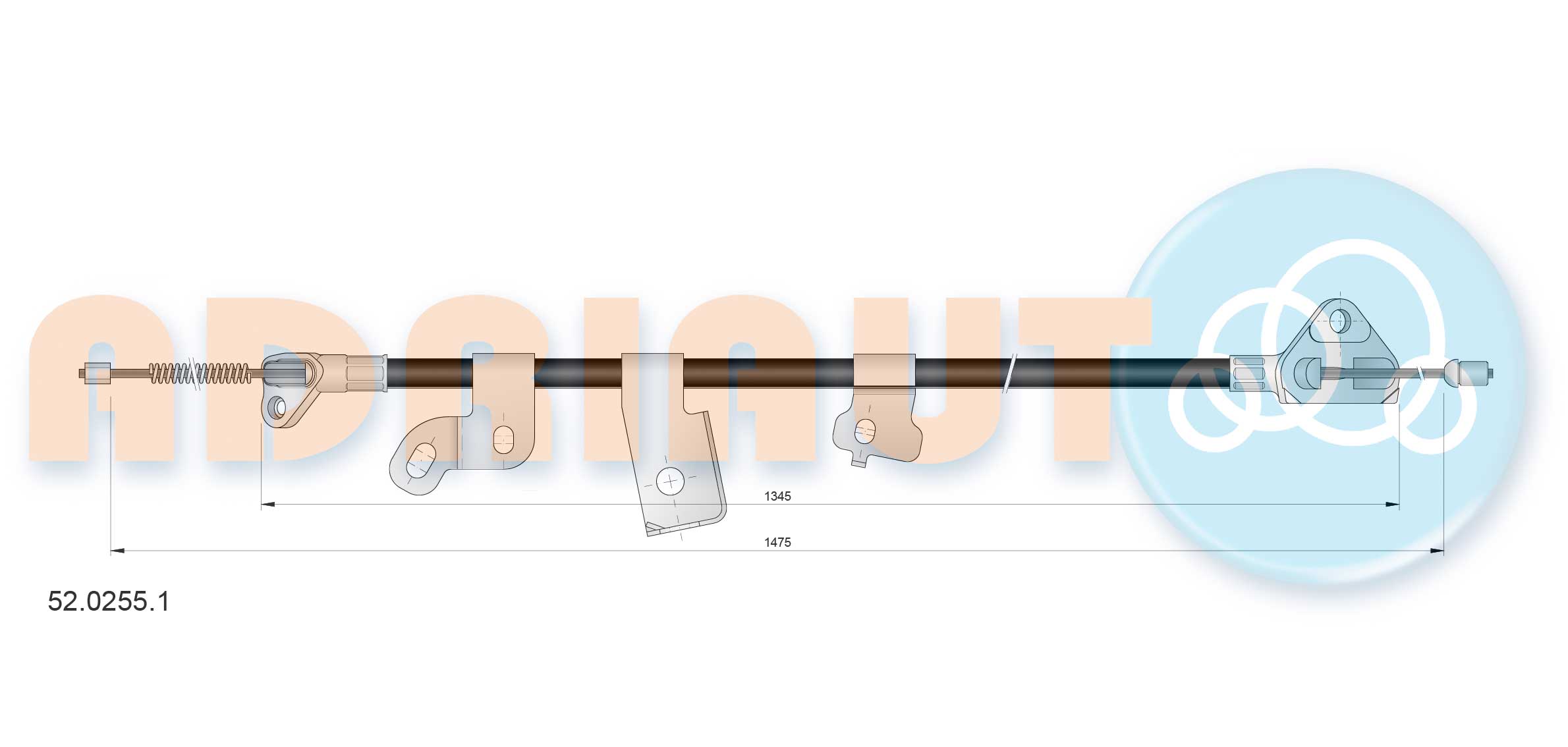 Cable Pull, parking brake (52.0255.1)