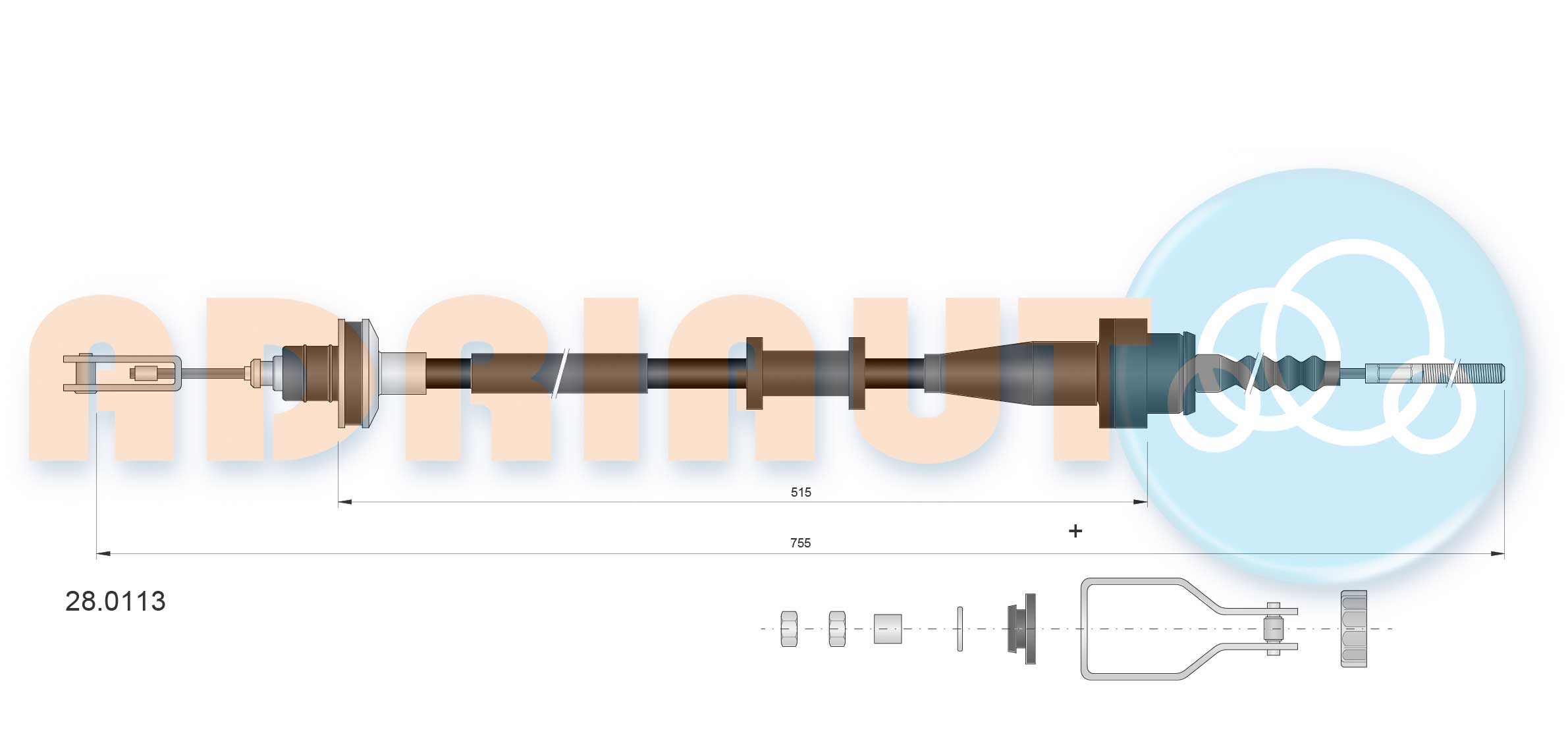 Cable Pull, clutch control (28.0113)