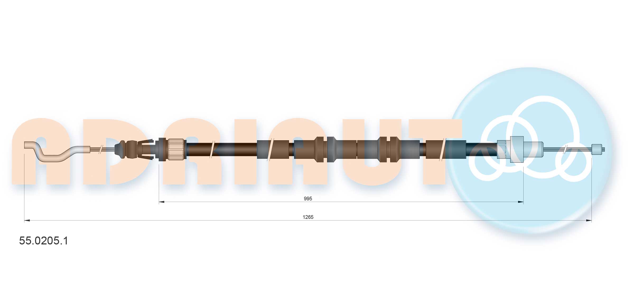 Cable Pull, parking brake (55.0205.1)