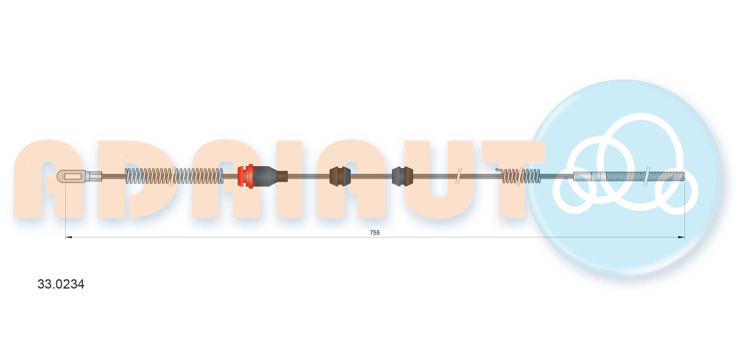 Cable Pull, parking brake (33.0234)