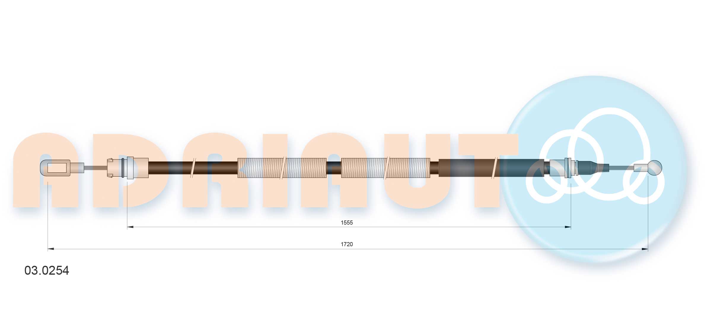 Cable Pull, parking brake (03.0254)