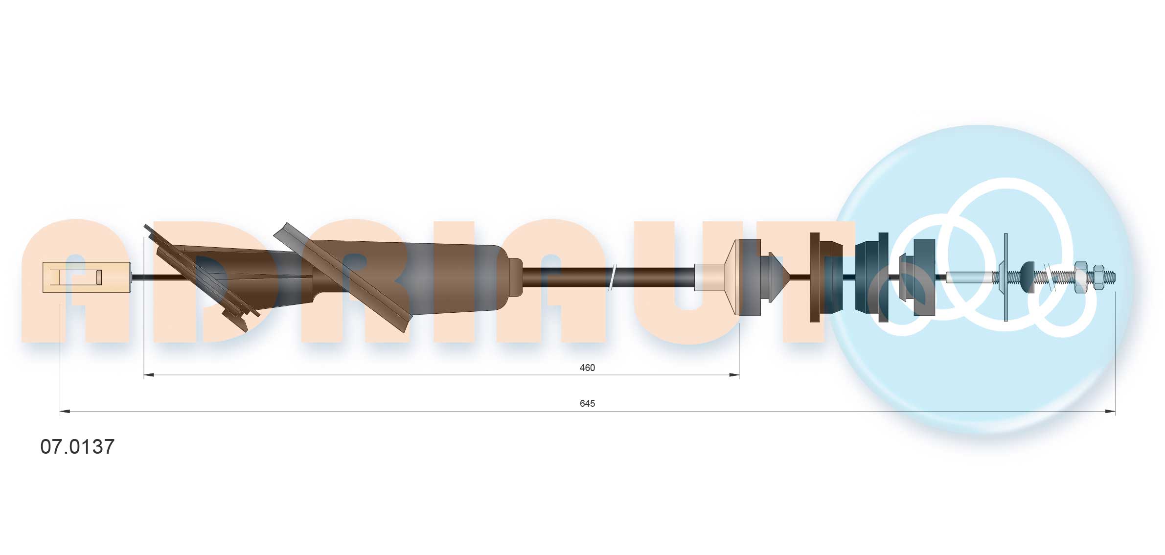 Cable Pull, clutch control (07.0137)