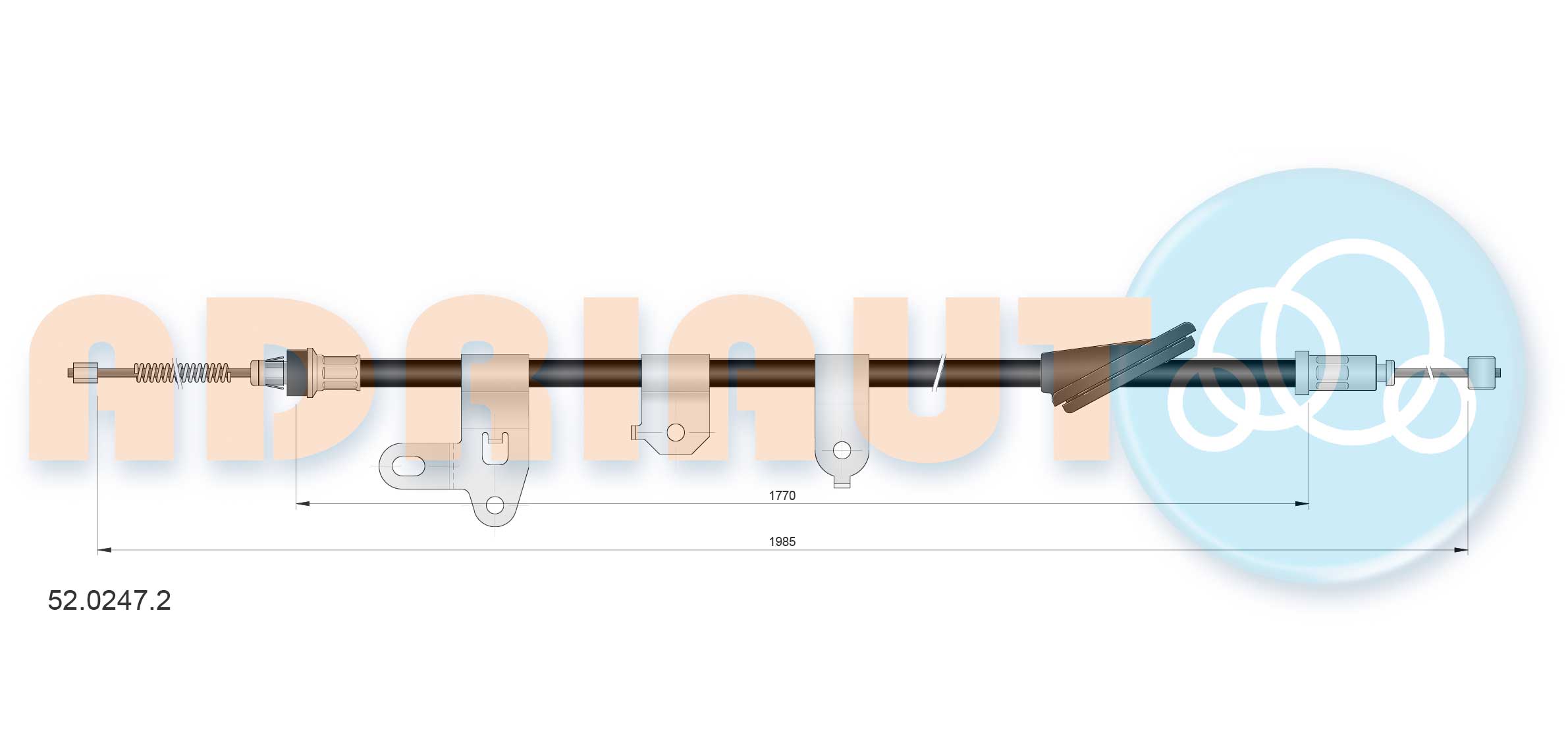 Cable Pull, parking brake (52.0247.2)