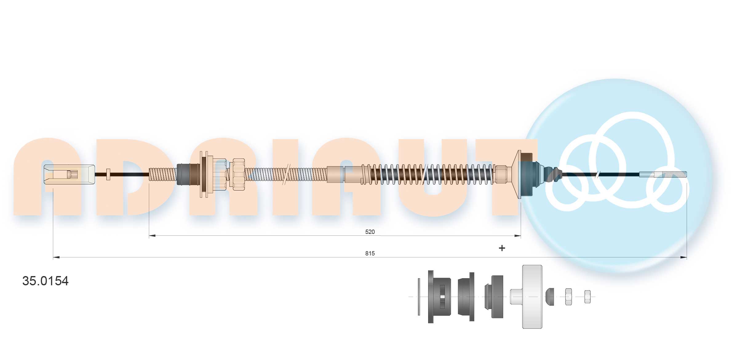 Cable Pull, clutch control (35.0154)