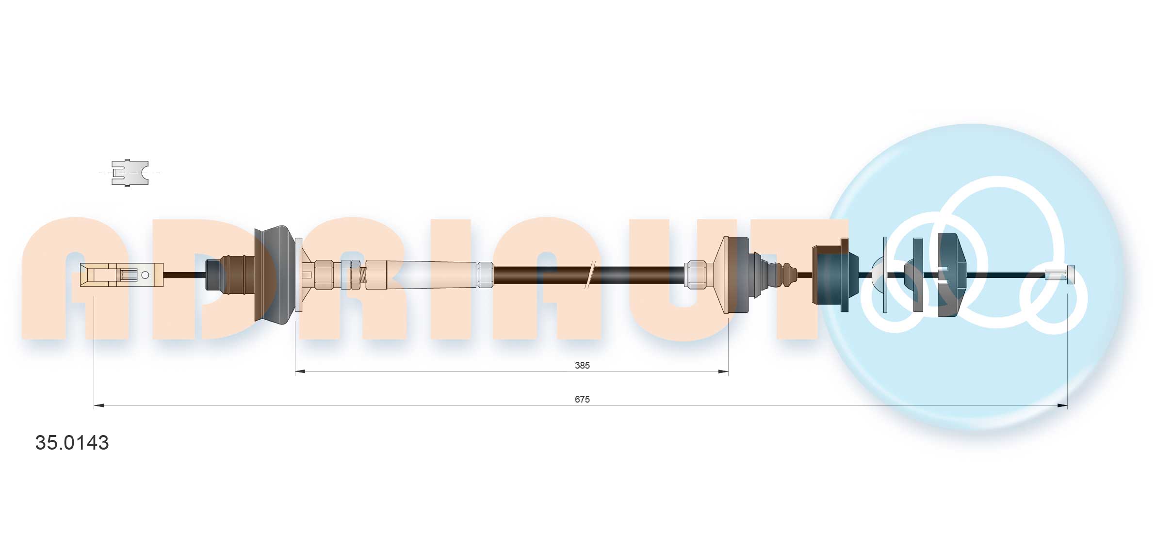 Cable Pull, clutch control (35.0143)