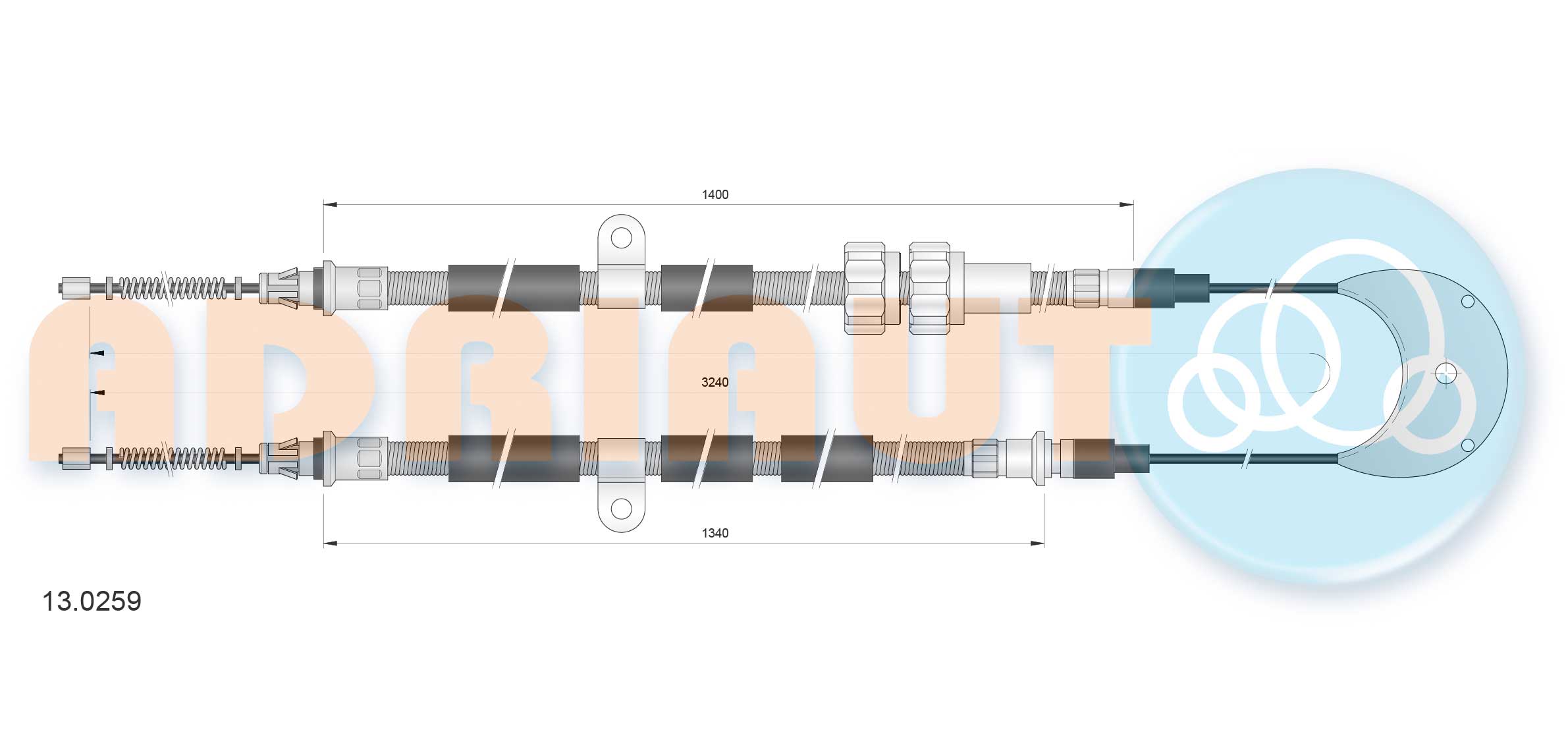 Cable Pull, parking brake (13.0259)