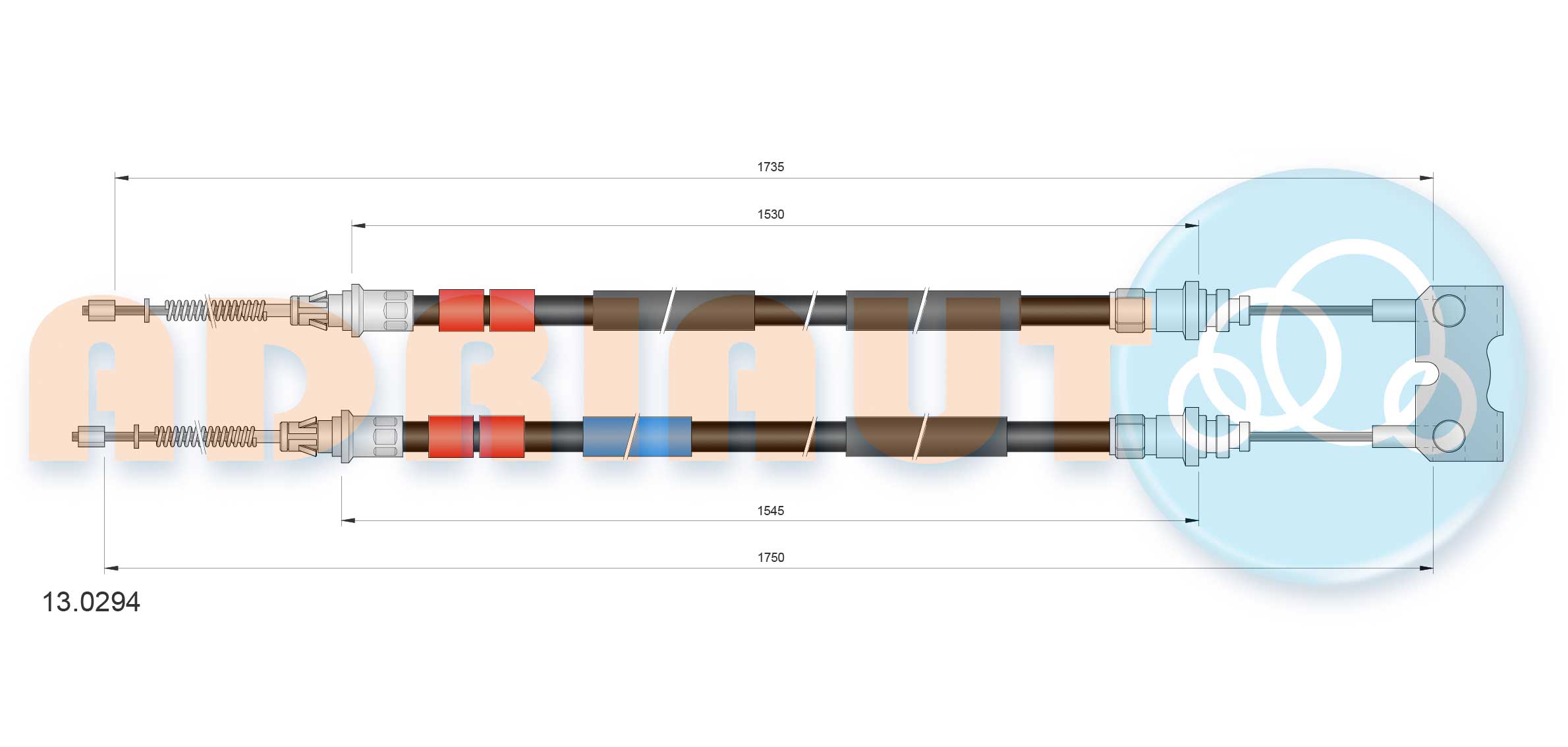 Cable Pull, parking brake (13.0294)