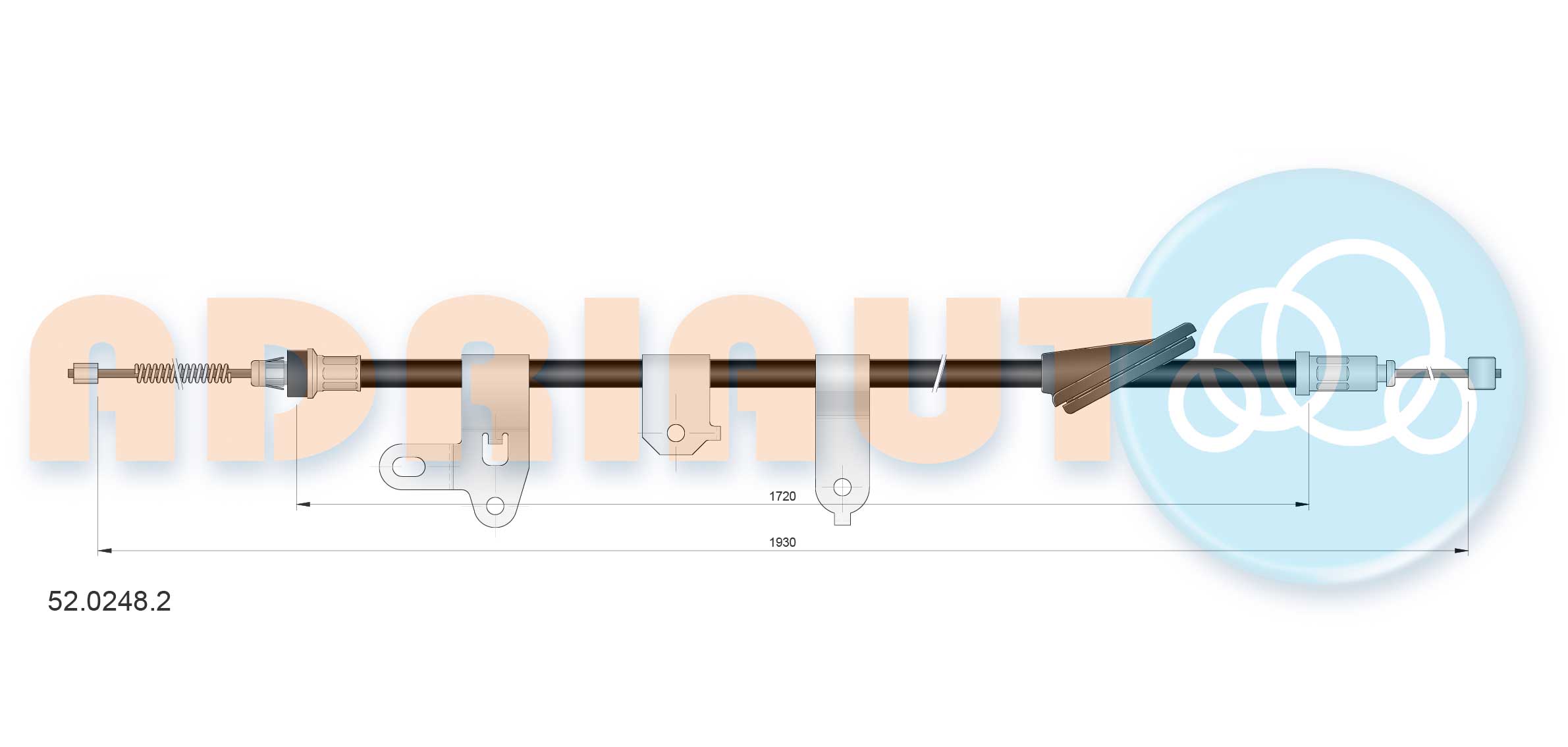 Cable Pull, parking brake (52.0248.2)