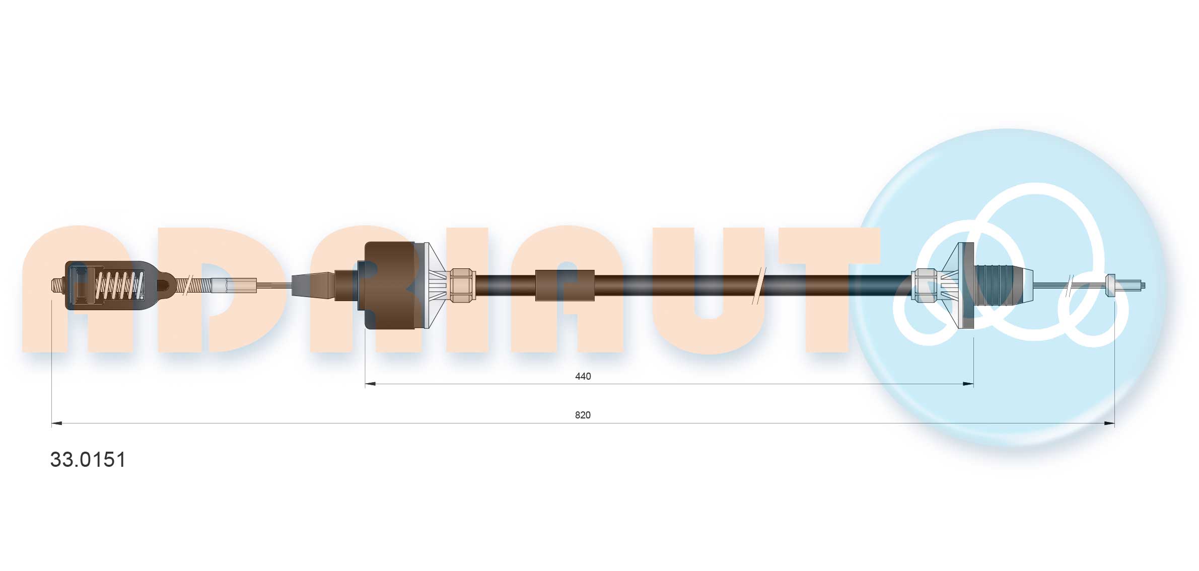 Cable Pull, clutch control (33.0151)
