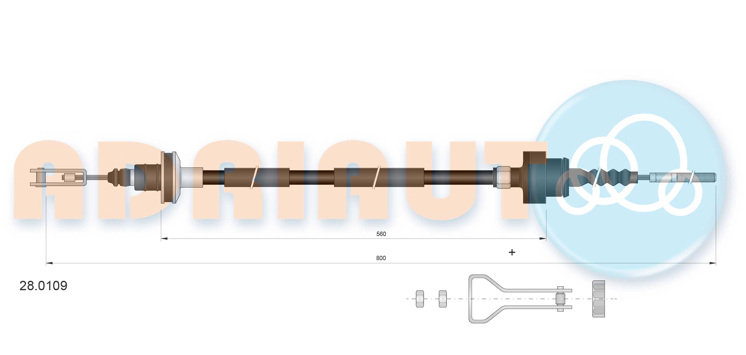 Cable Pull, clutch control (28.0109)